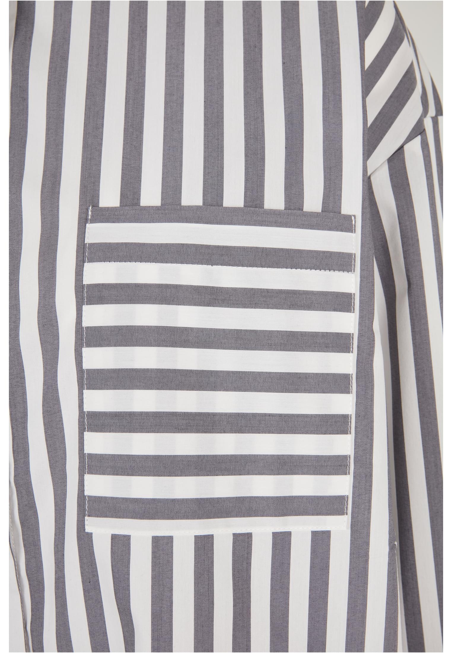 Ladies Oversized Stripe Shirt | white/darkshadow