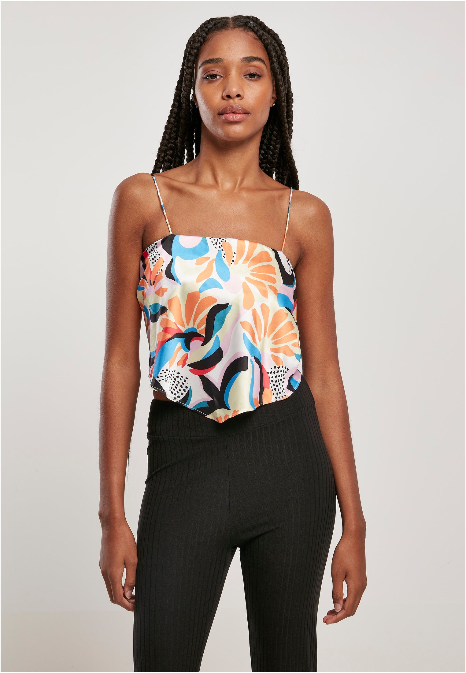 Ladies Cropped AOP Satin Triangle Top | softyellowvacation