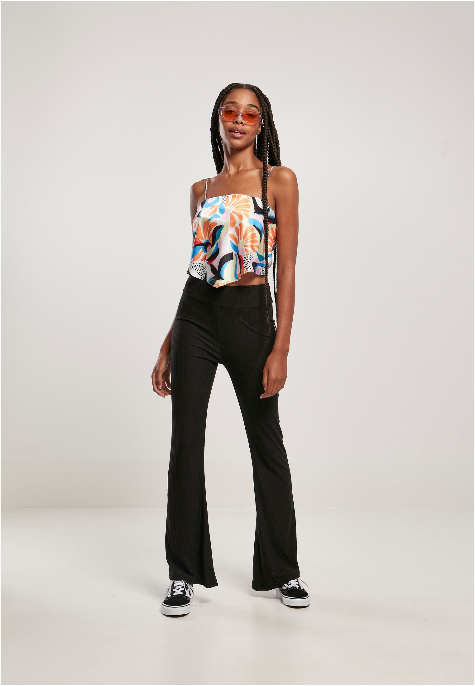 Ladies Cropped AOP Satin Triangle Top | softyellowvacation