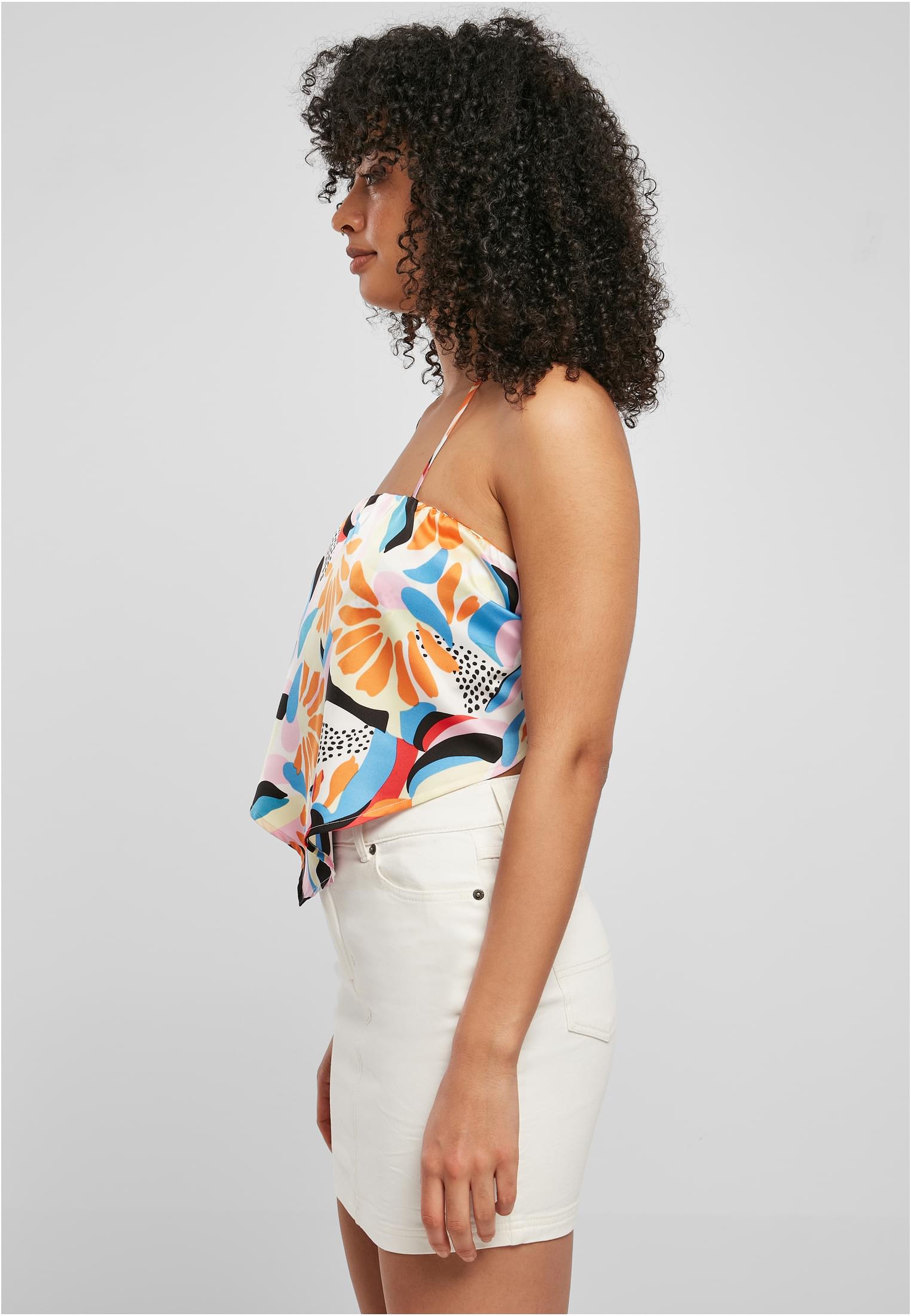 Ladies Cropped AOP Satin Triangle Top | magicmangoabstract