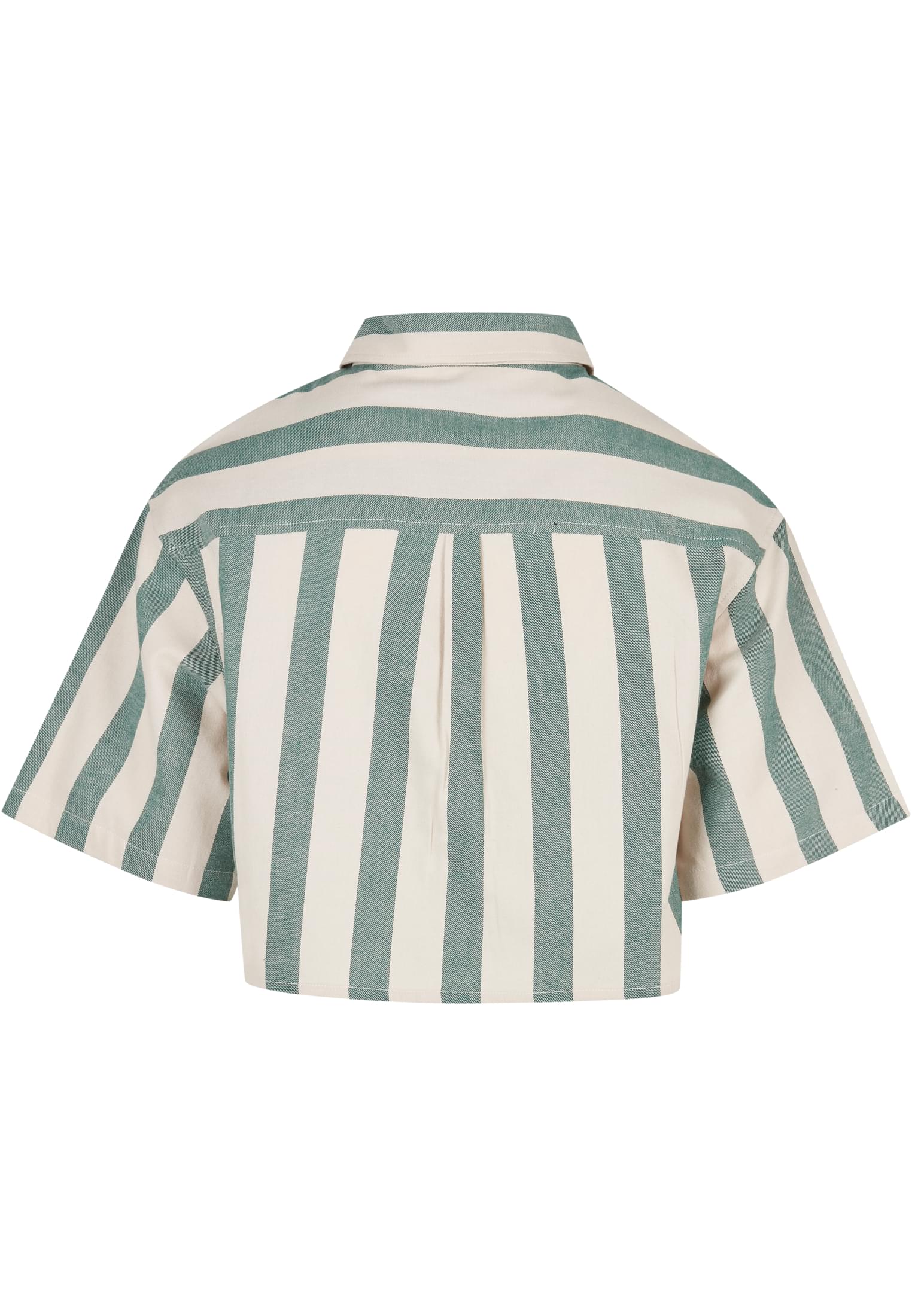 Ladies Short Oversized Stripe Shirt | greenlancer/softseagrass