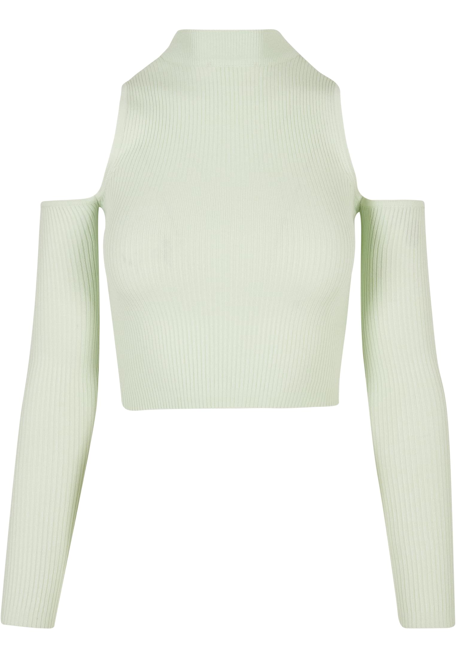 Ladies Rib Knit Cut Out Sleeve Longsleeve | lightmint