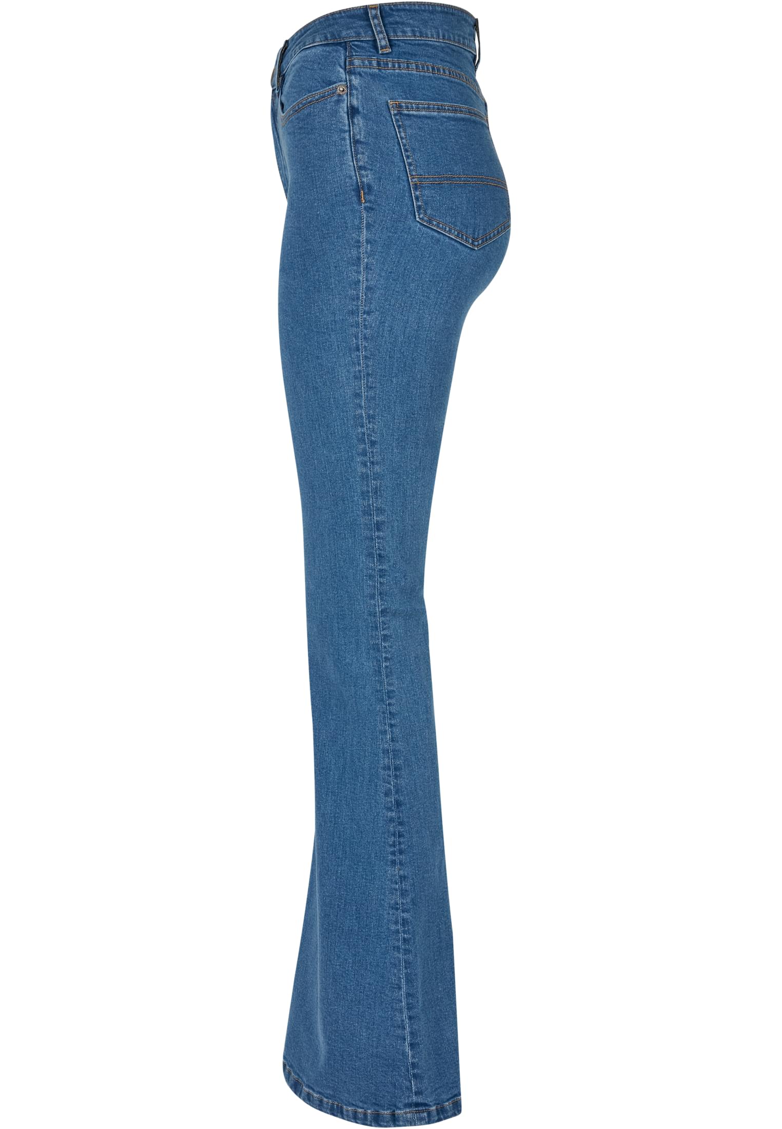 Ladies Organic High Waist Flared Denim Pants | clearblue washed