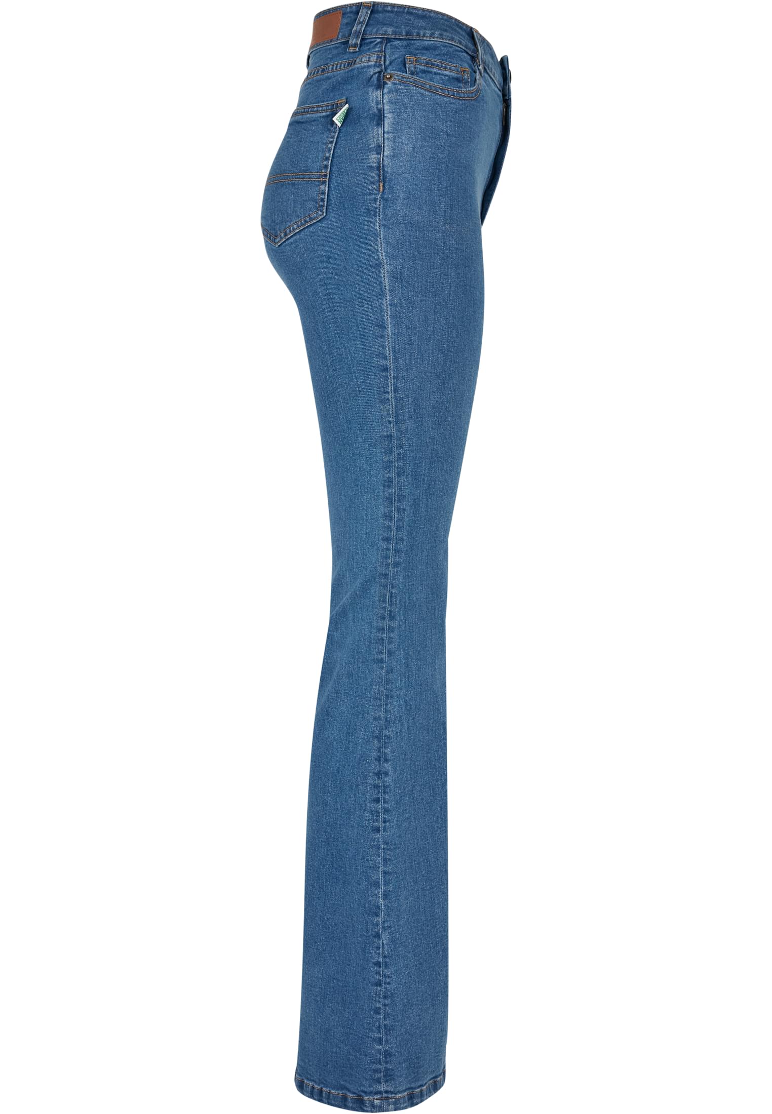 Ladies Organic High Waist Flared Denim Pants | clearblue washed