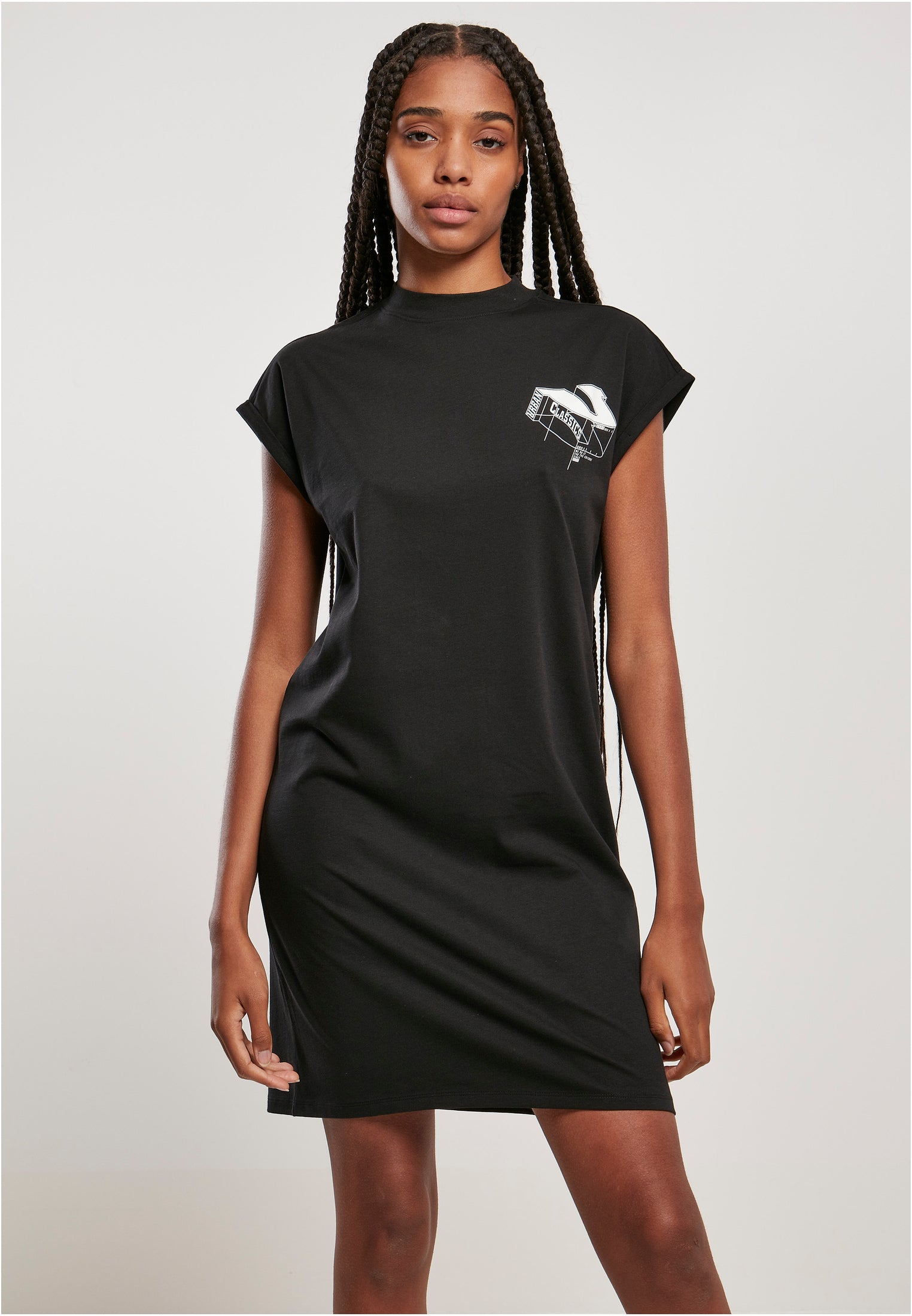 Ladies Organic 3D Logo Tee Dress | black