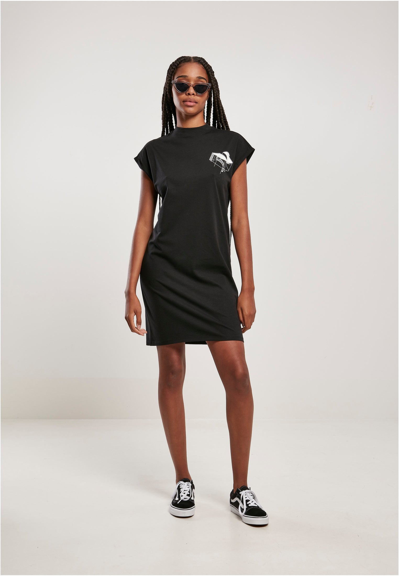 Ladies Organic 3D Logo Tee Dress | black