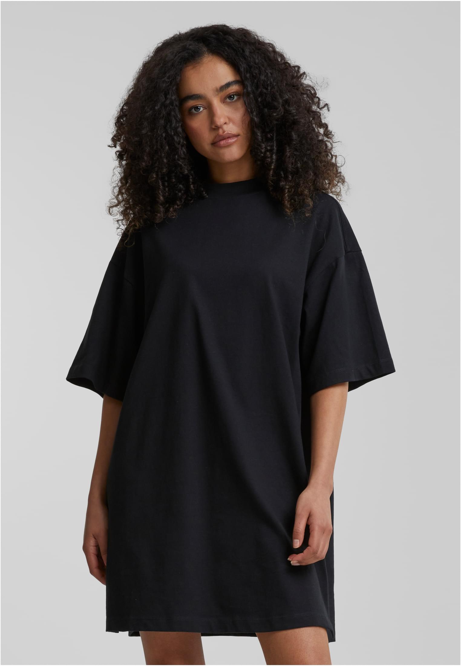 Ladies Organic Heavy Oversized Tee Dress | black