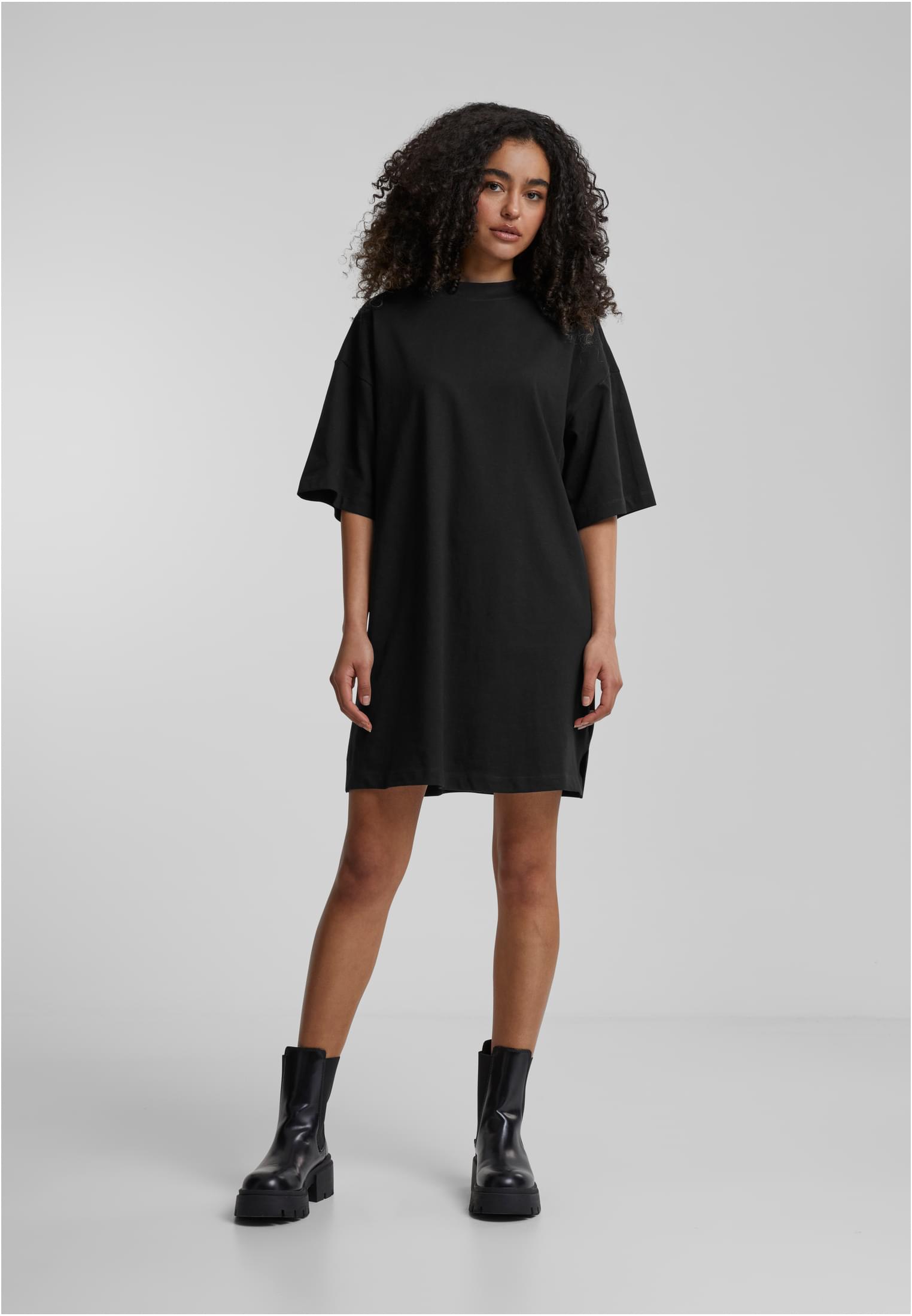 Ladies Organic Heavy Oversized Tee Dress | black