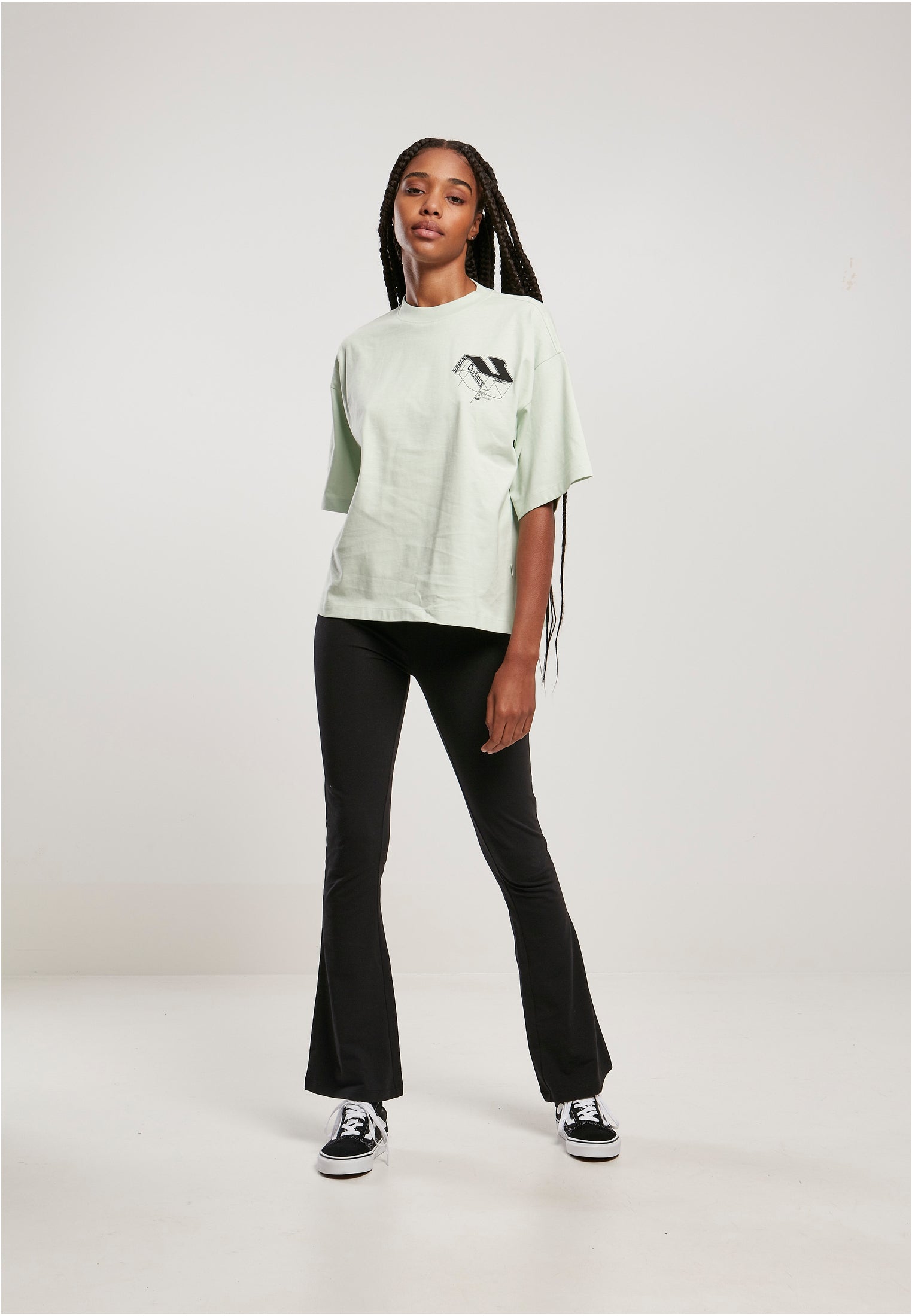 Ladies Organic Oversized 3D Logo Tee | lightmint