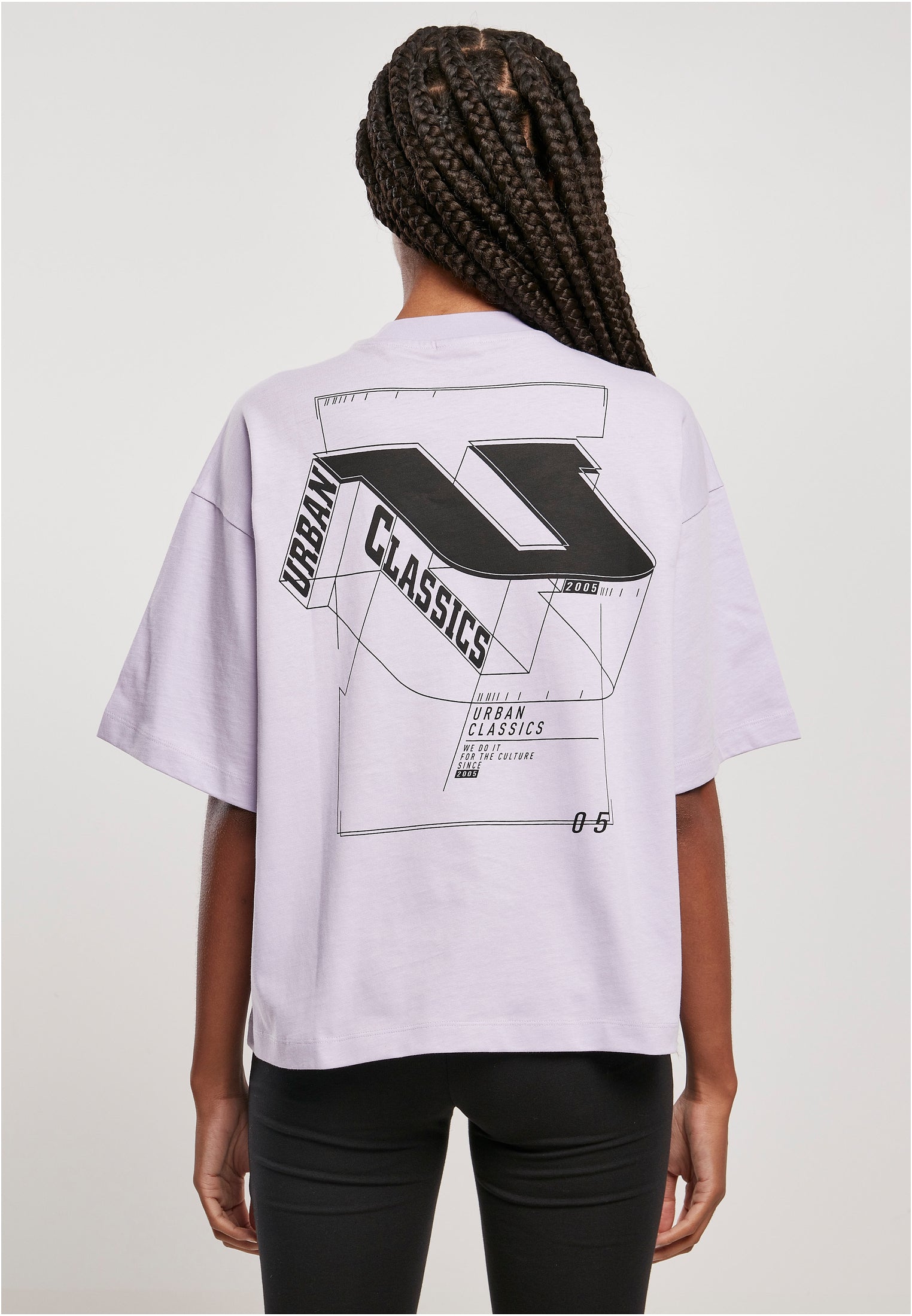 Ladies Organic Oversized 3D Logo Tee | lilac