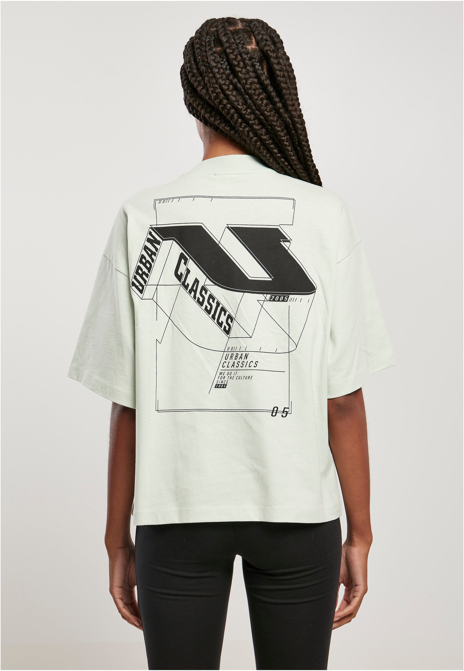 Ladies Organic Oversized 3D Logo Tee | lightmint