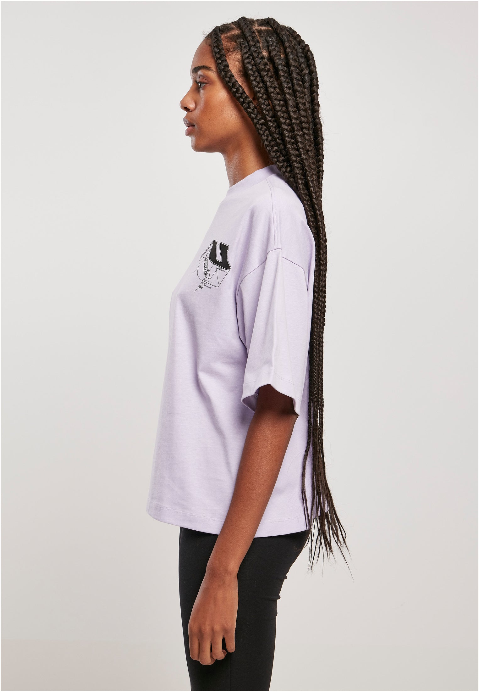 Ladies Organic Oversized 3D Logo Tee | lilac