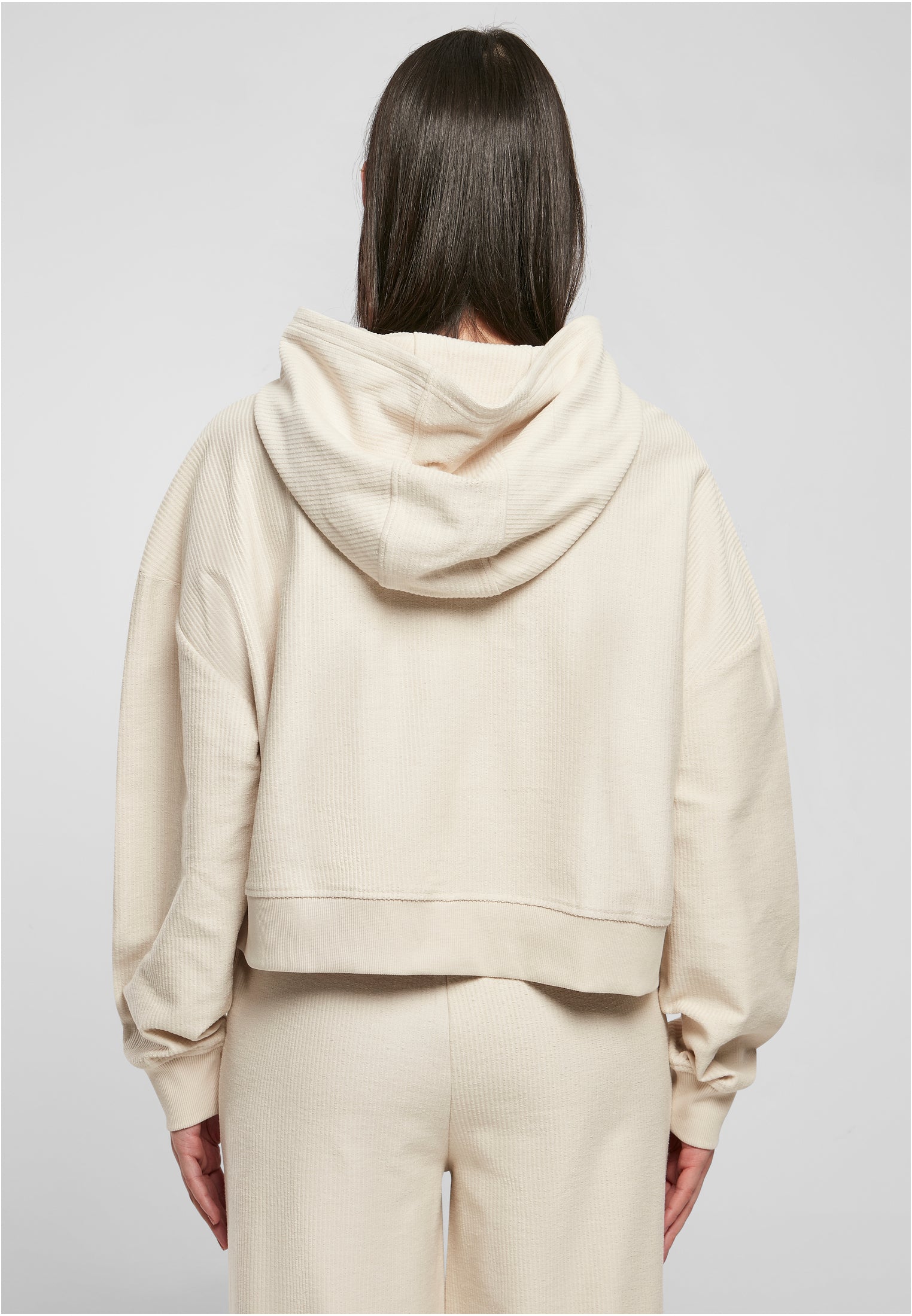 Ladies Oversized Short Rib Hoody | softseagrass