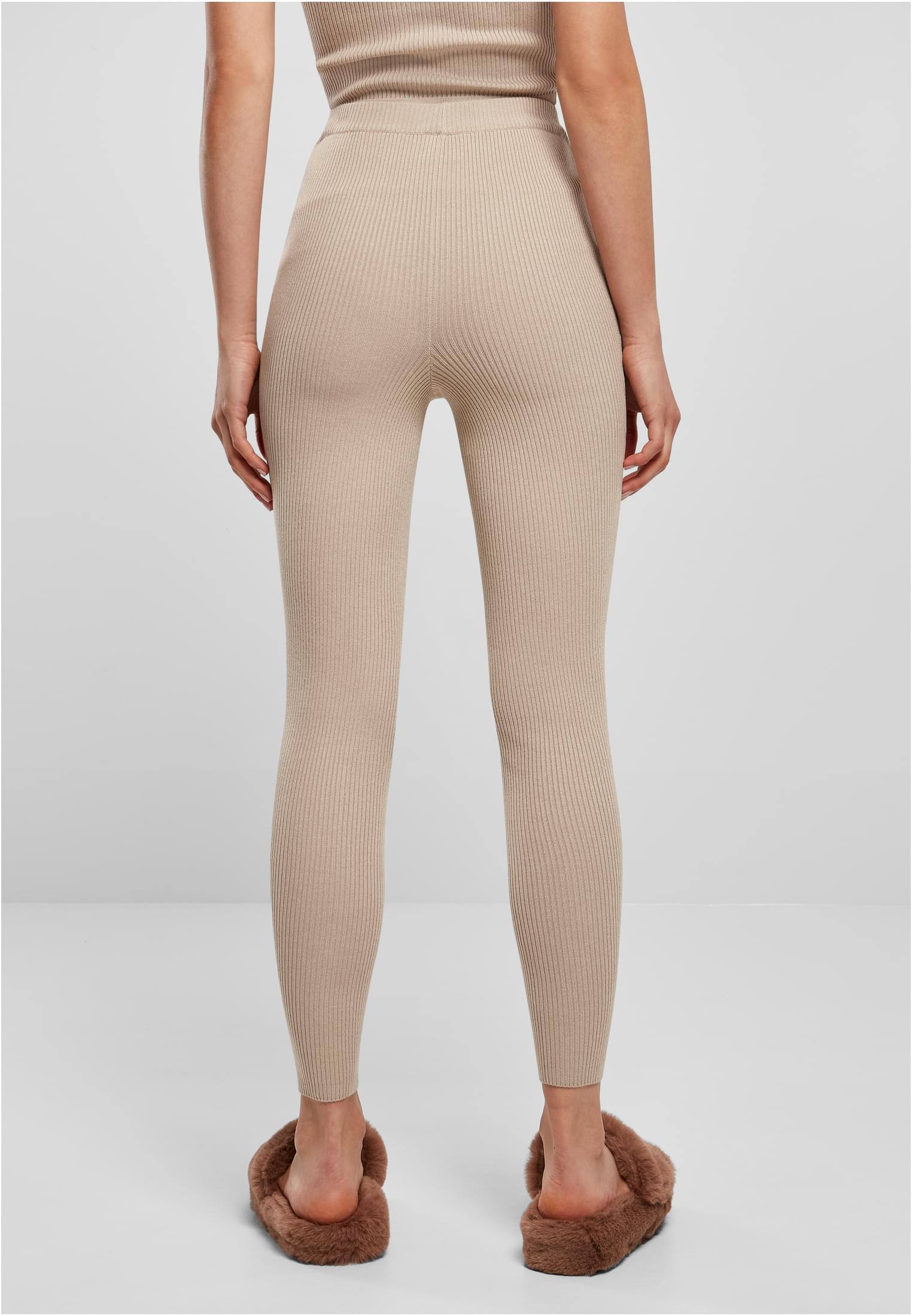 Ladies Rib Knit Leggings | lighttaupe