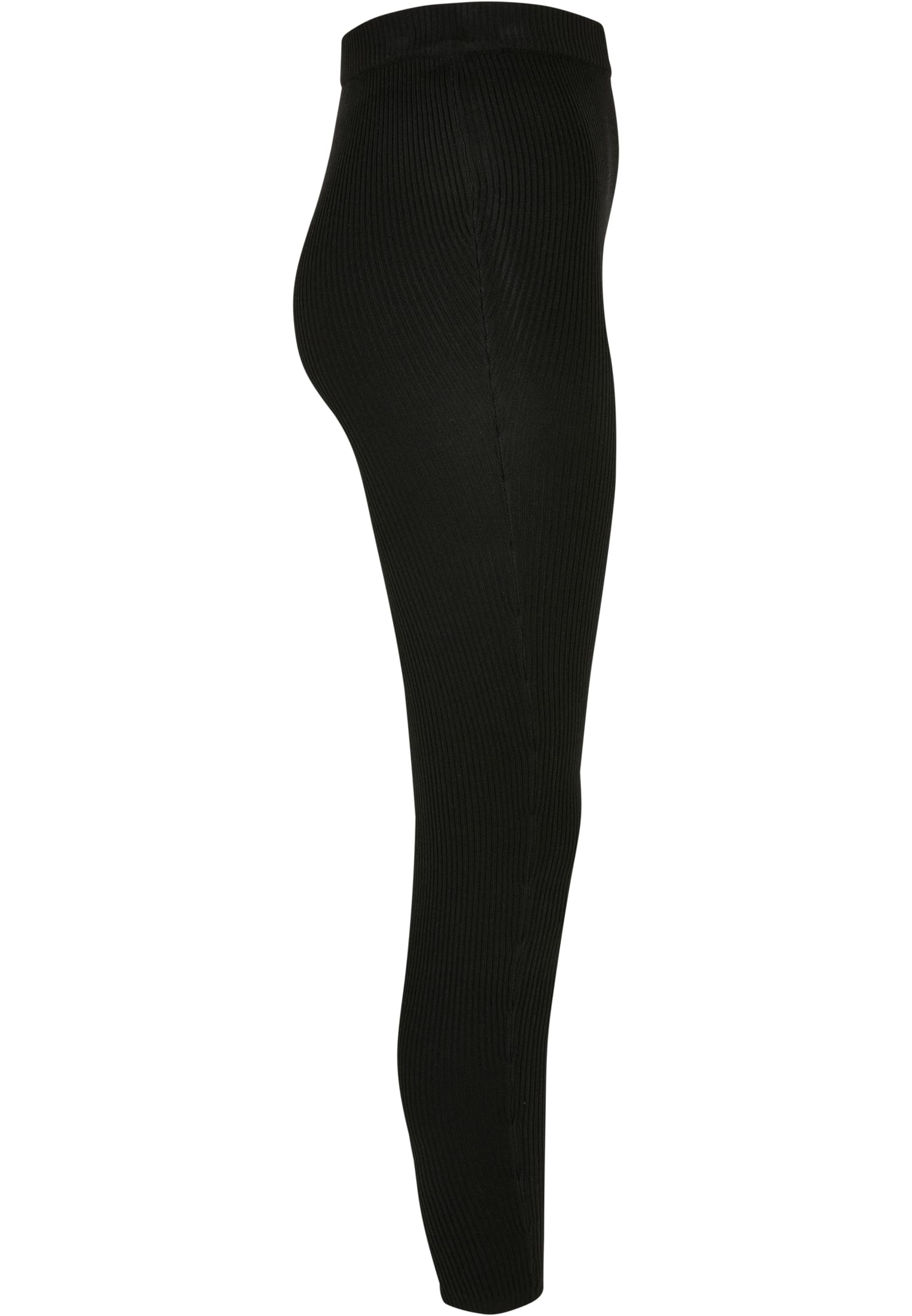 Ladies Rib Knit Leggings | black