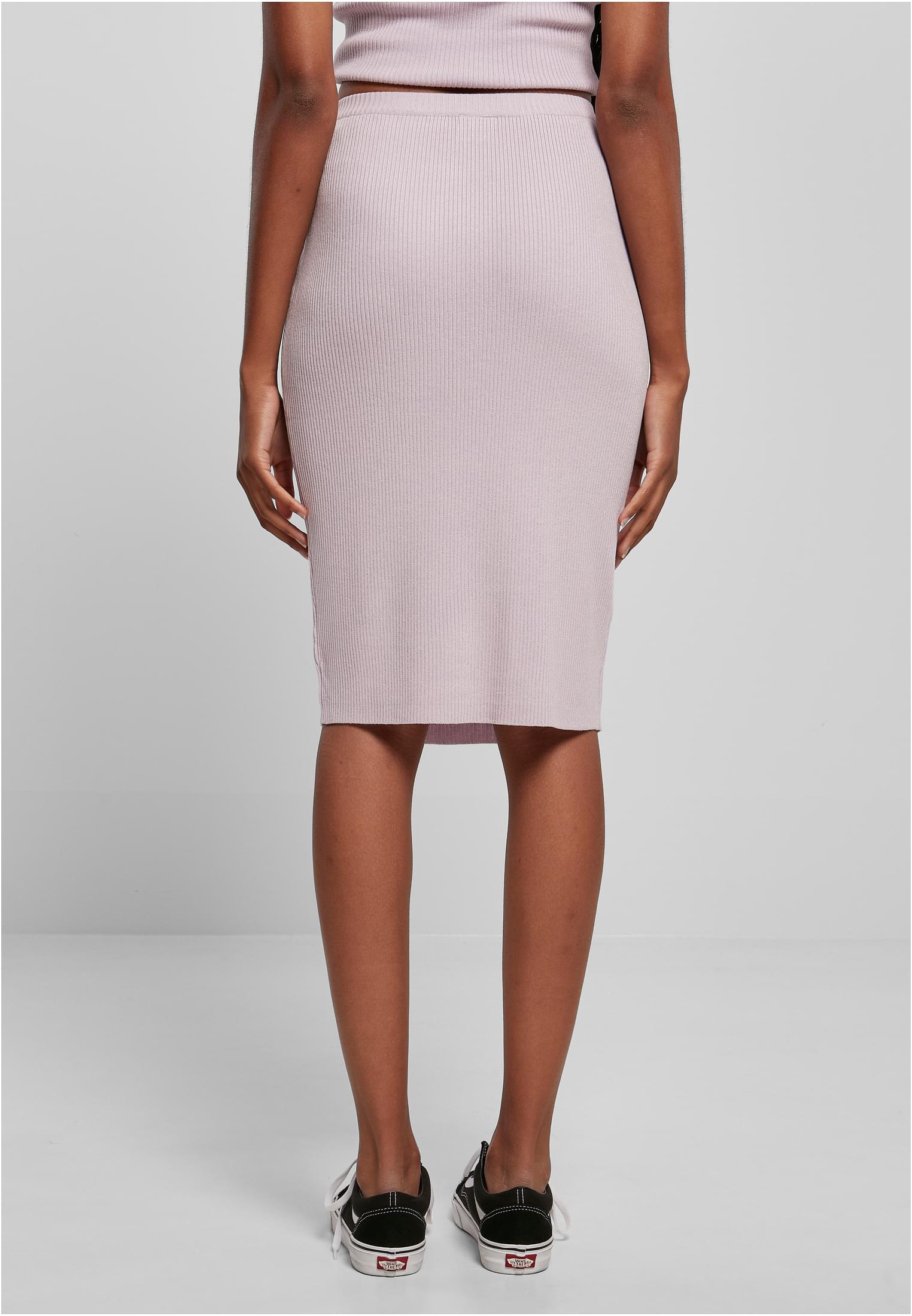 Ladies Rib Knit Midi Skirt | lilac