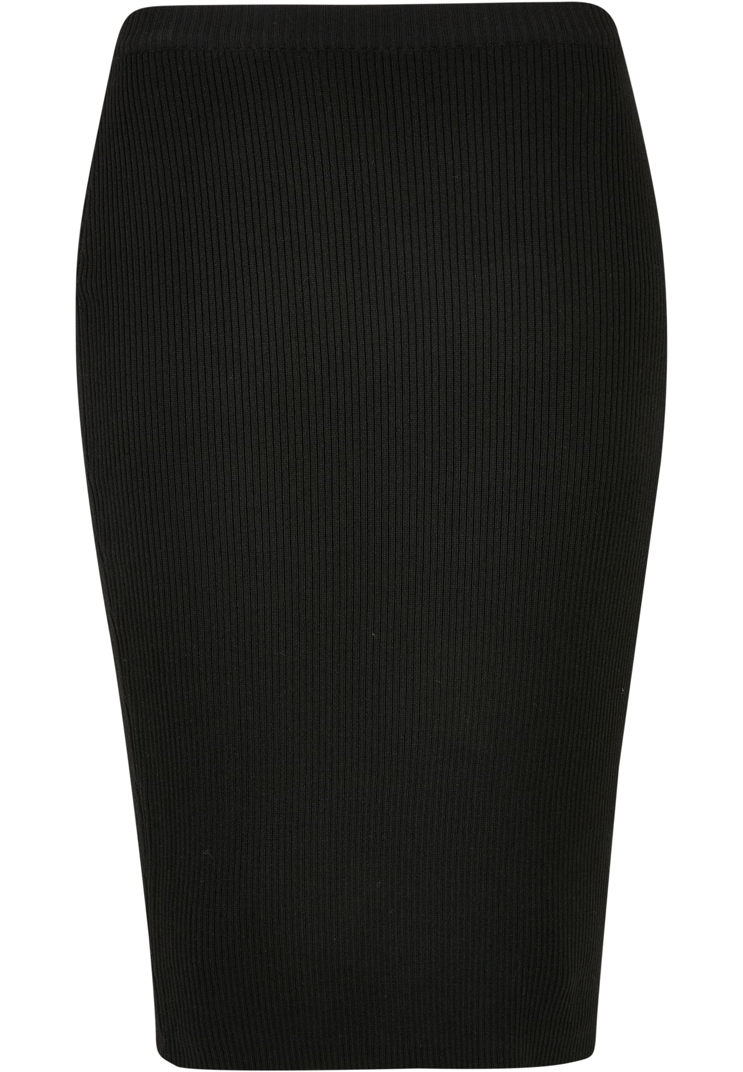 Ladies Rib Knit Midi Skirt | black