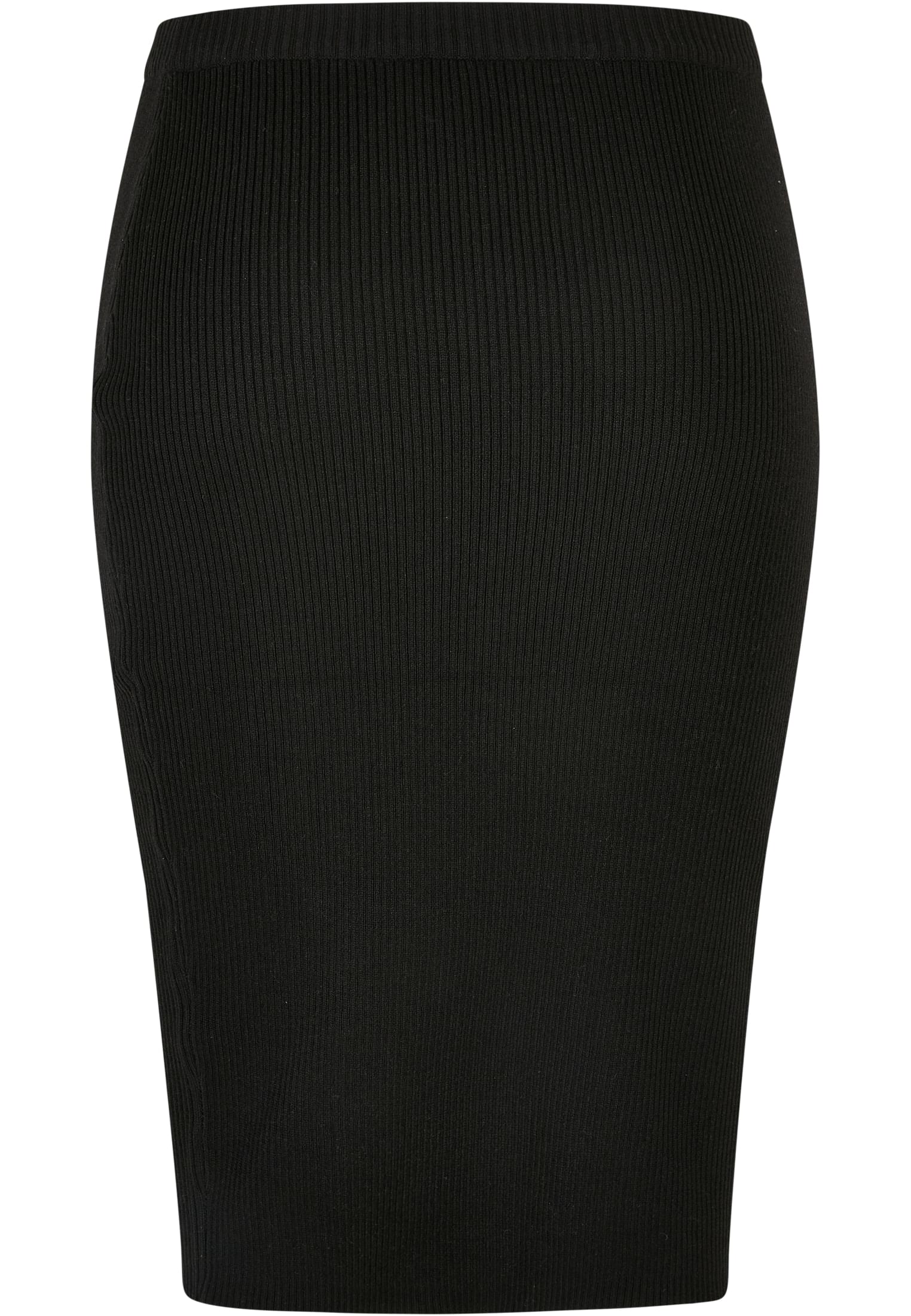 Ladies Rib Knit Midi Skirt | black