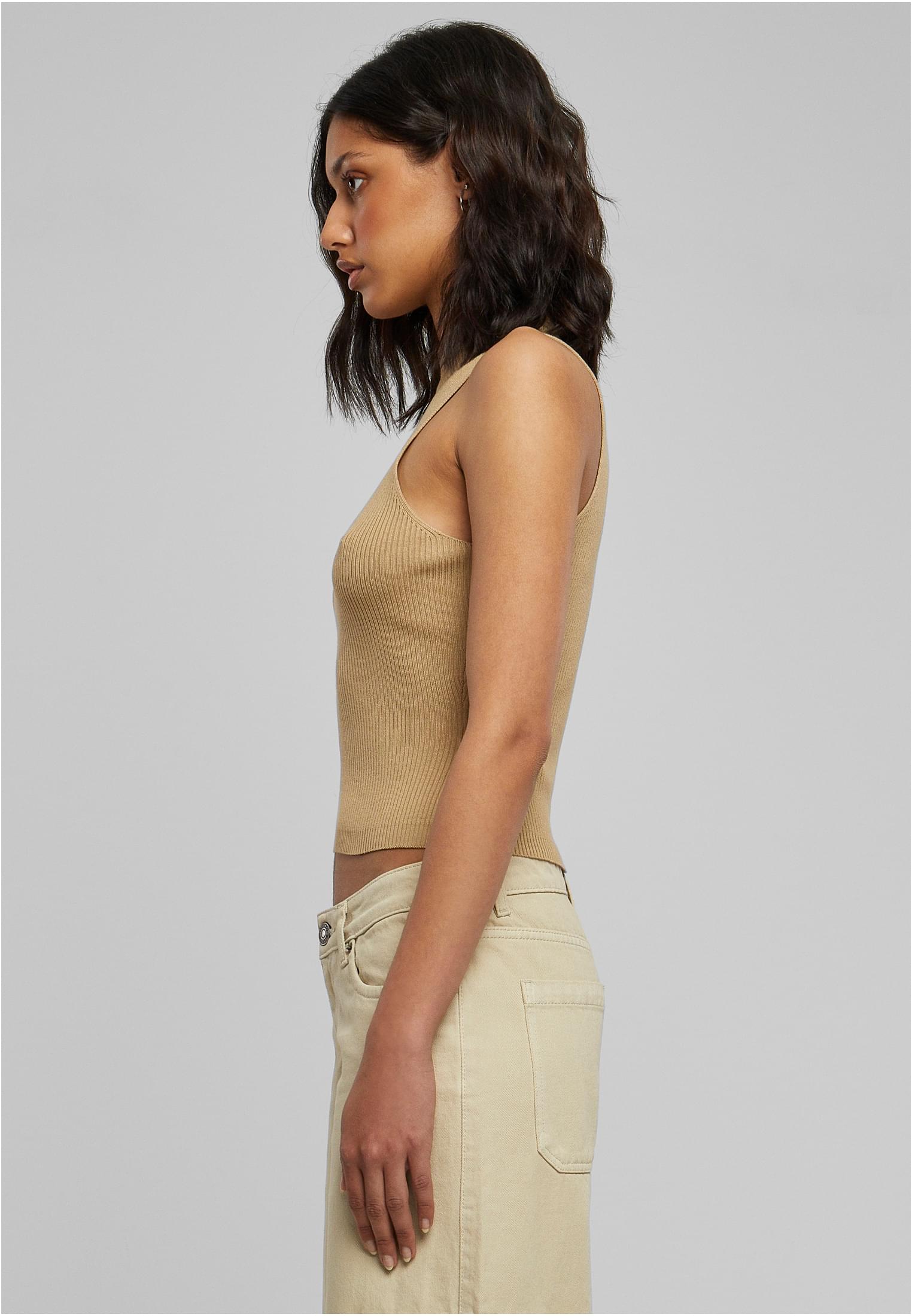 Ladies Short Rib Knit Turtleneck Top | unionbeige