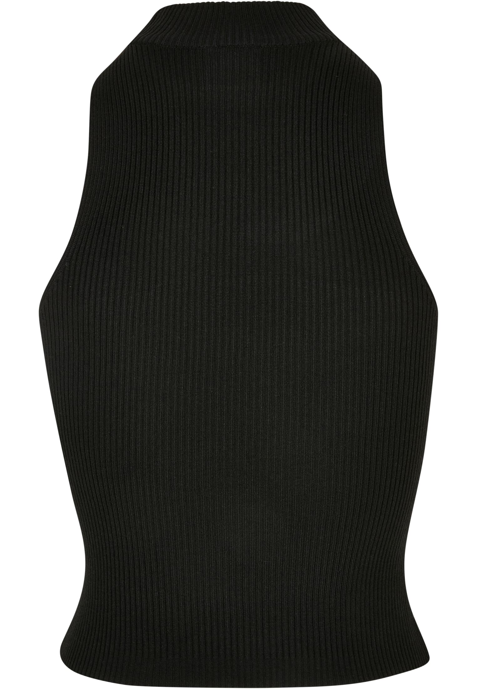 Ladies Short Rib Knit Turtleneck Top | black