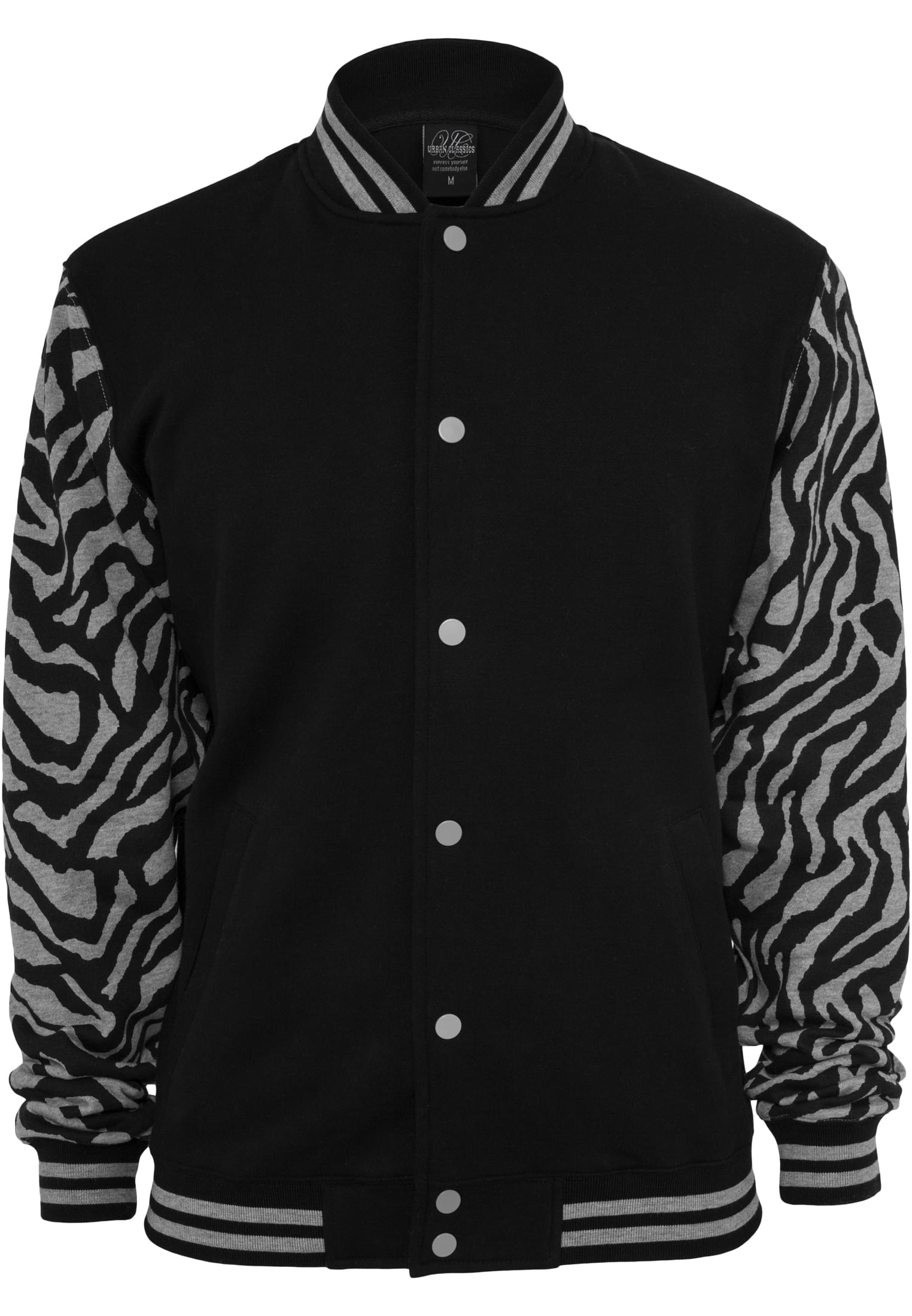 2-tone Zebra College Jacket | gry/blk