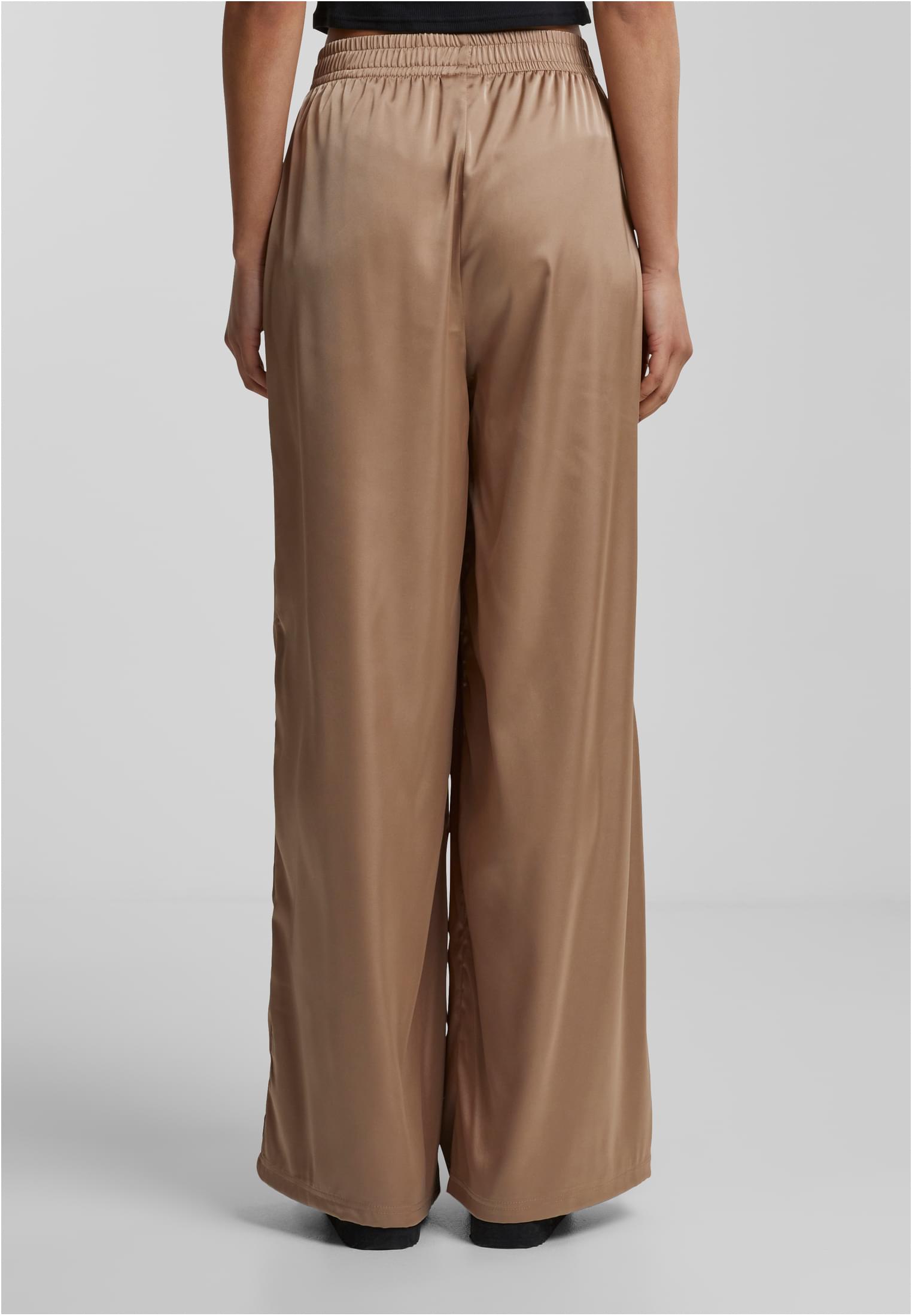 Ladies Satin Wide Leg Pants | softtaupe