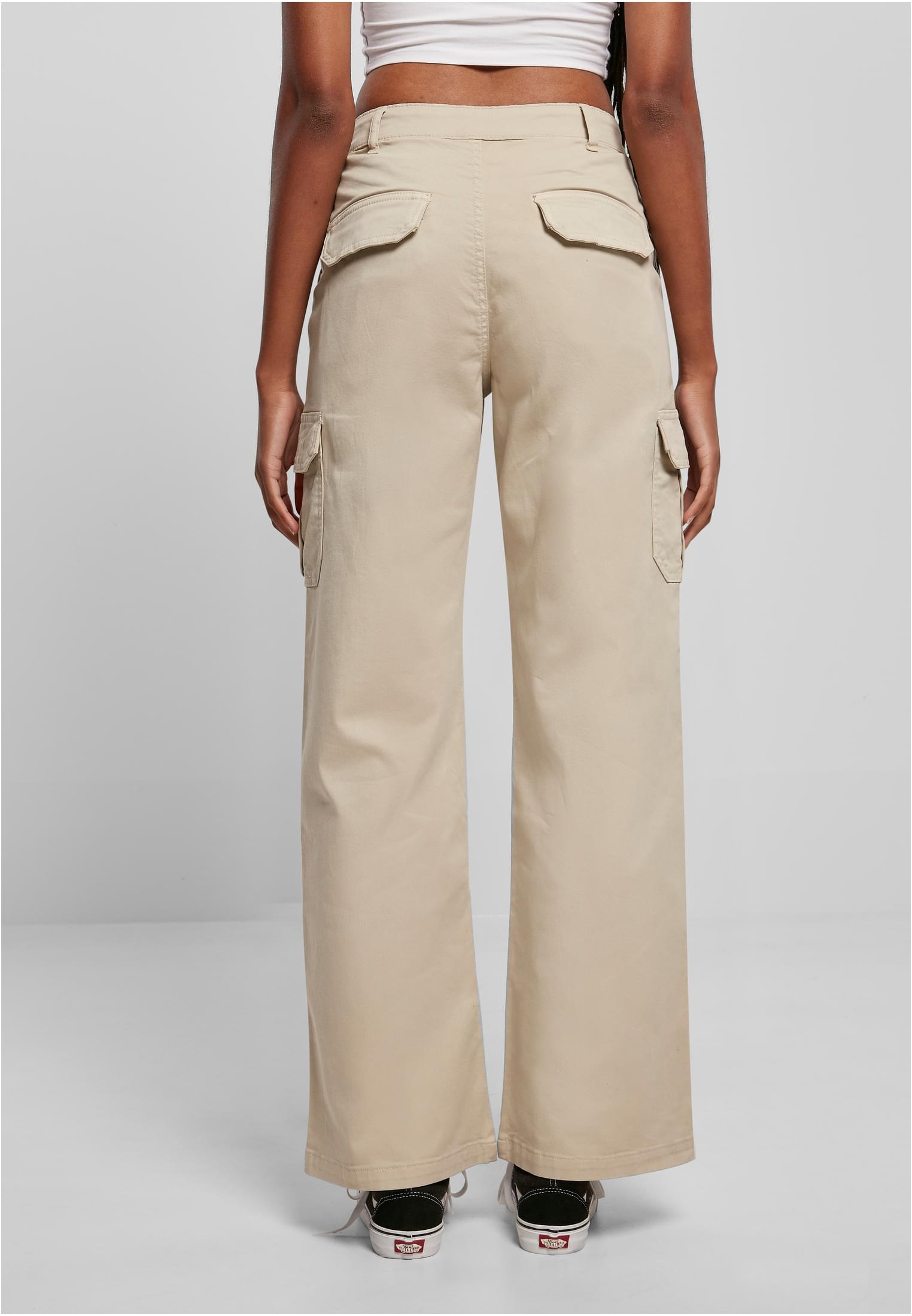 Ladies High Waist Straight Cargo Pants | softseagrass