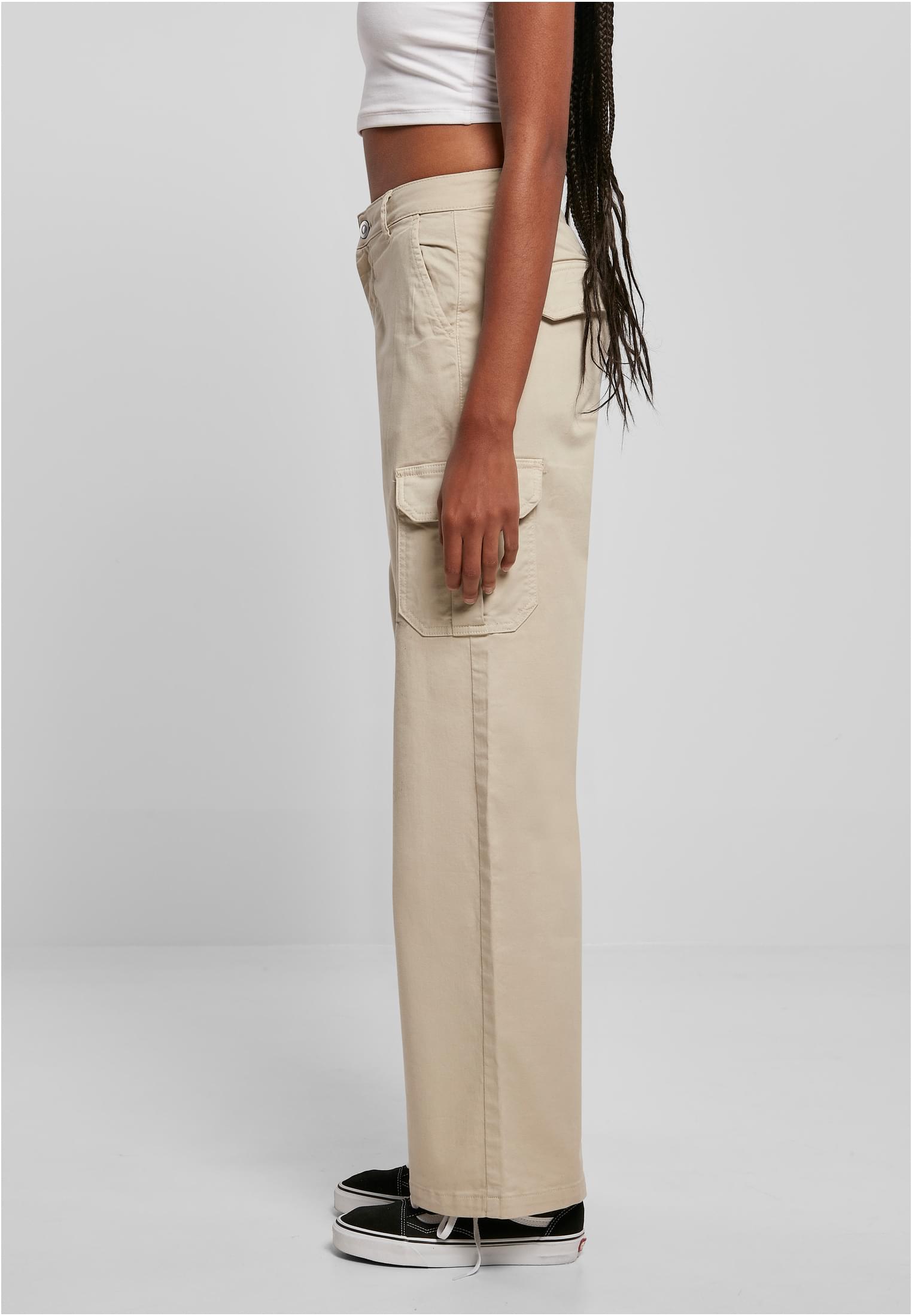 Ladies High Waist Straight Cargo Pants | softseagrass