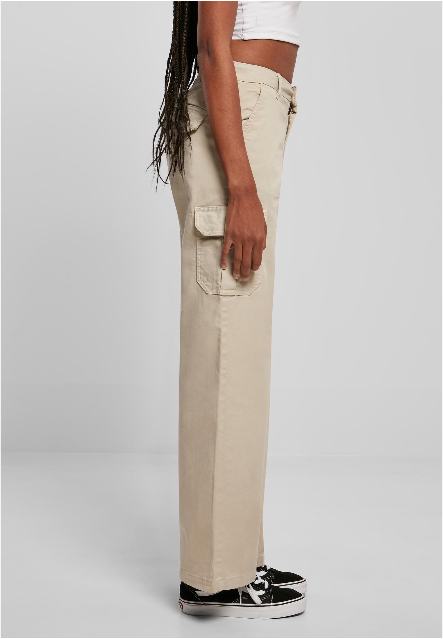 Ladies High Waist Straight Cargo Pants | softseagrass