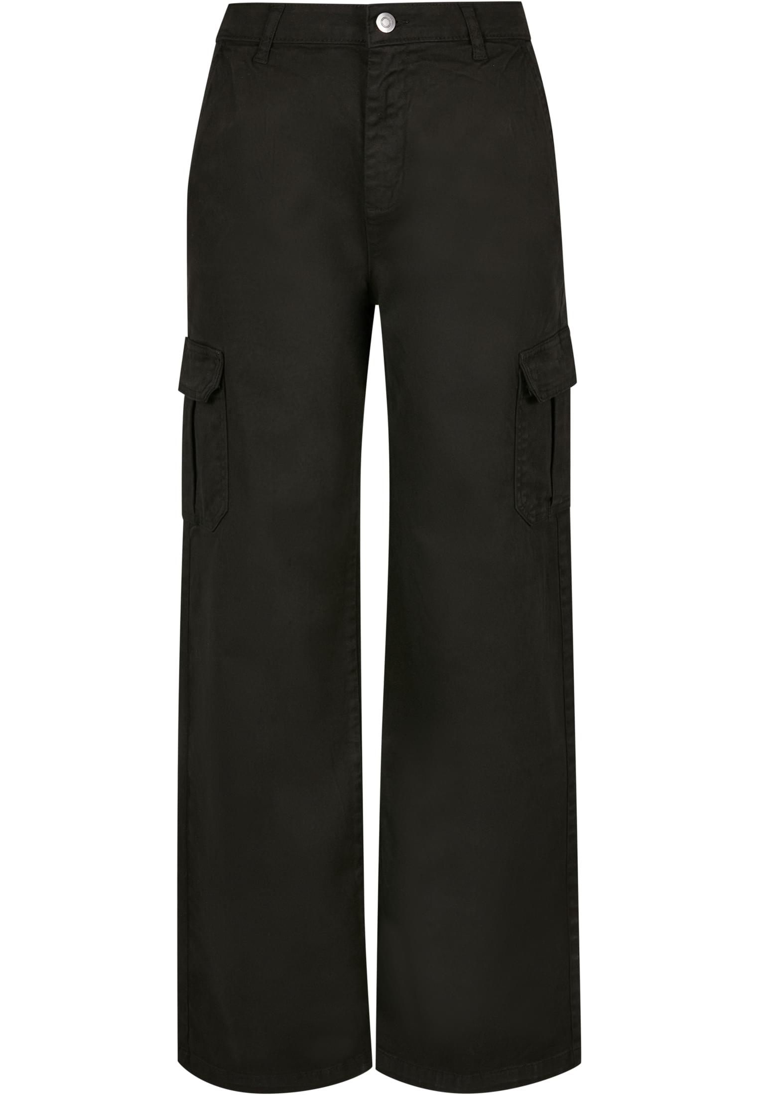 Ladies High Waist Straight Cargo Pants | black