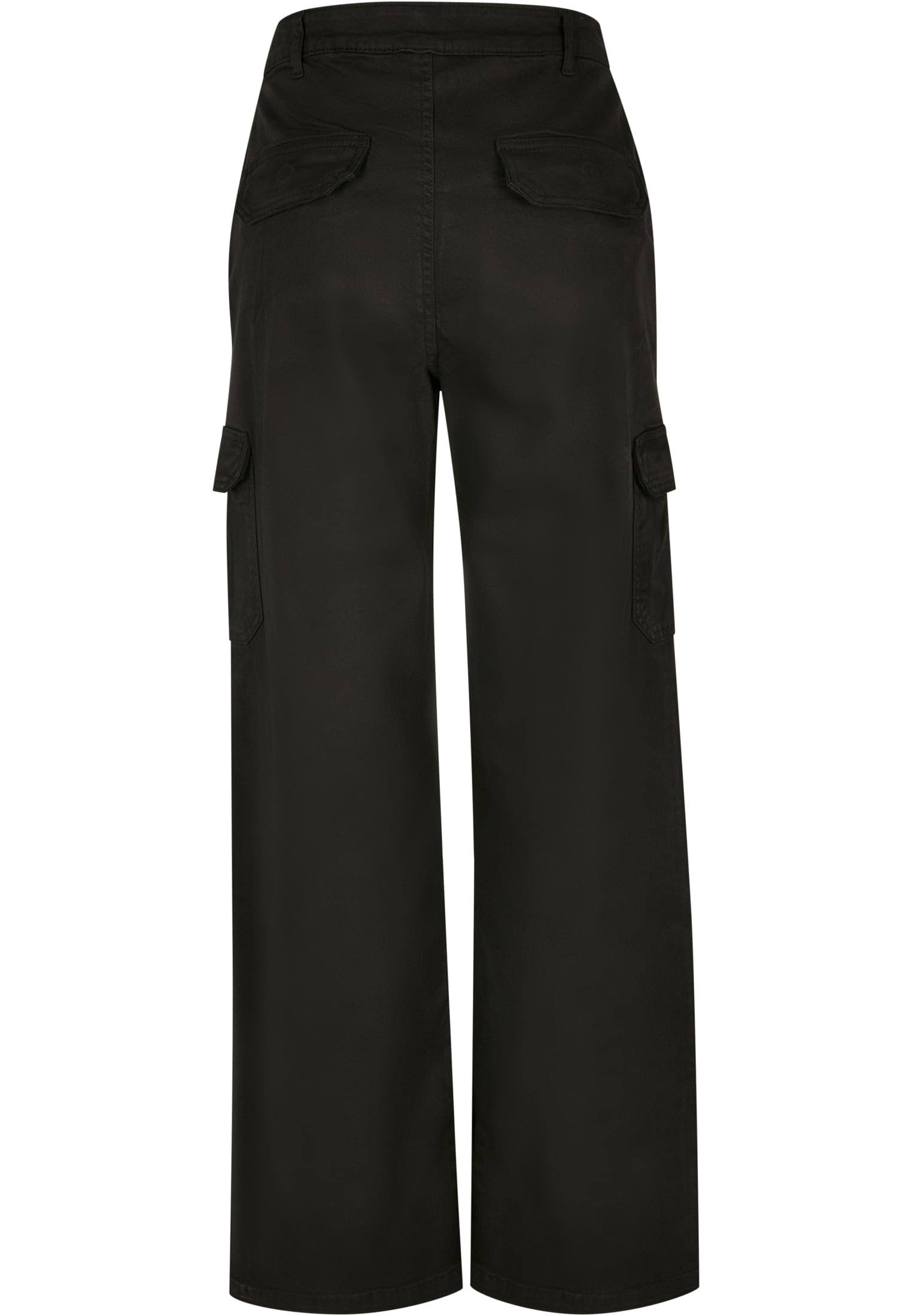 Ladies High Waist Straight Cargo Pants | black