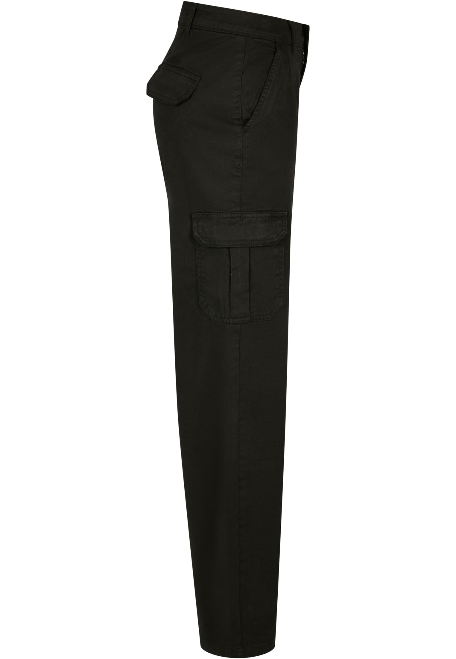 Ladies High Waist Straight Cargo Pants | black