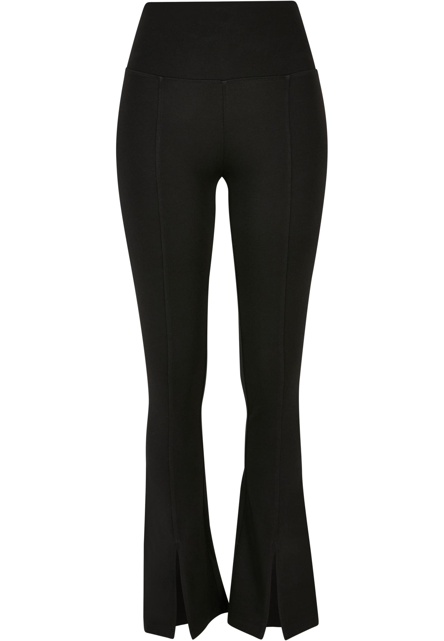 Ladies Organic Stretch Jersey Front Slit Leggings | black