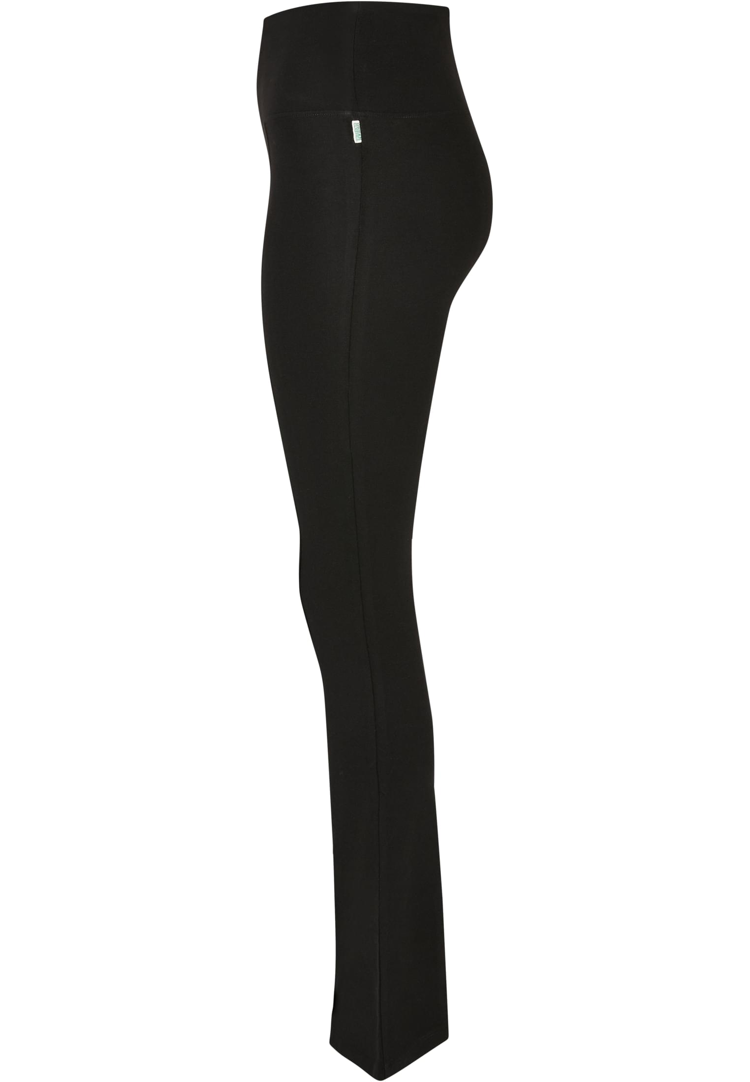 Ladies Organic Stretch Jersey Front Slit Leggings | black