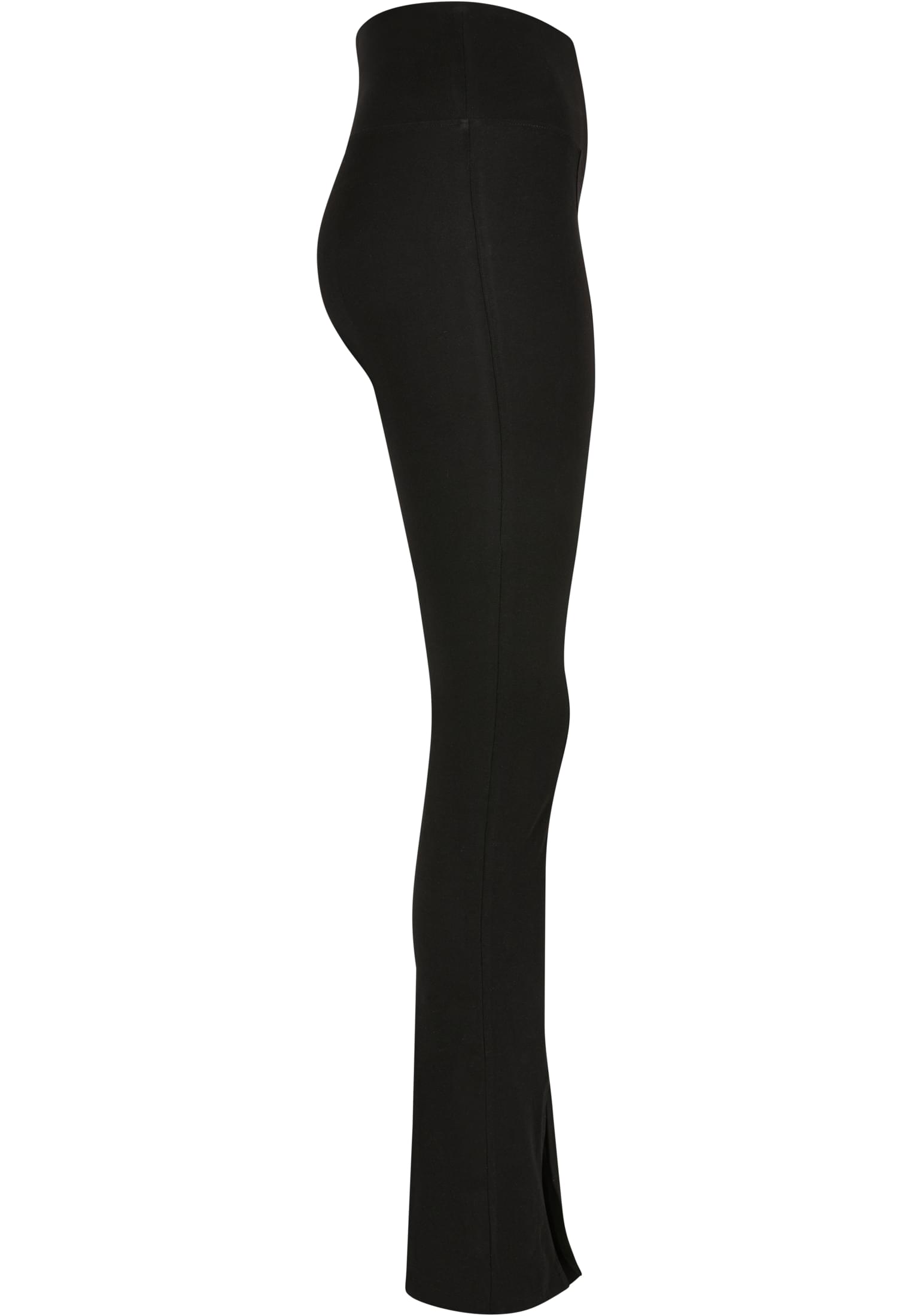 Ladies Organic Stretch Jersey Front Slit Leggings | black