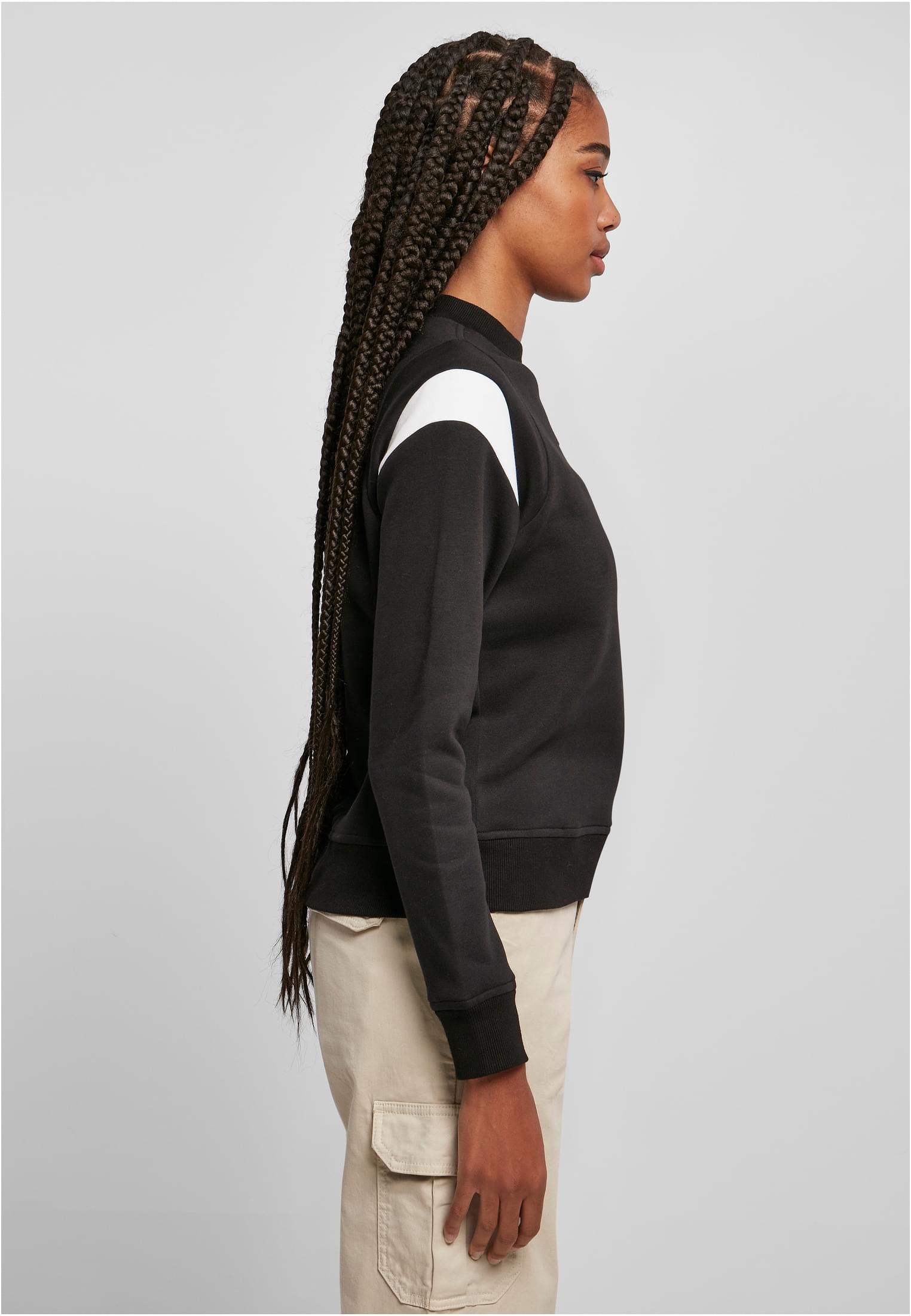 Ladies Inset College Crewneck | black/white