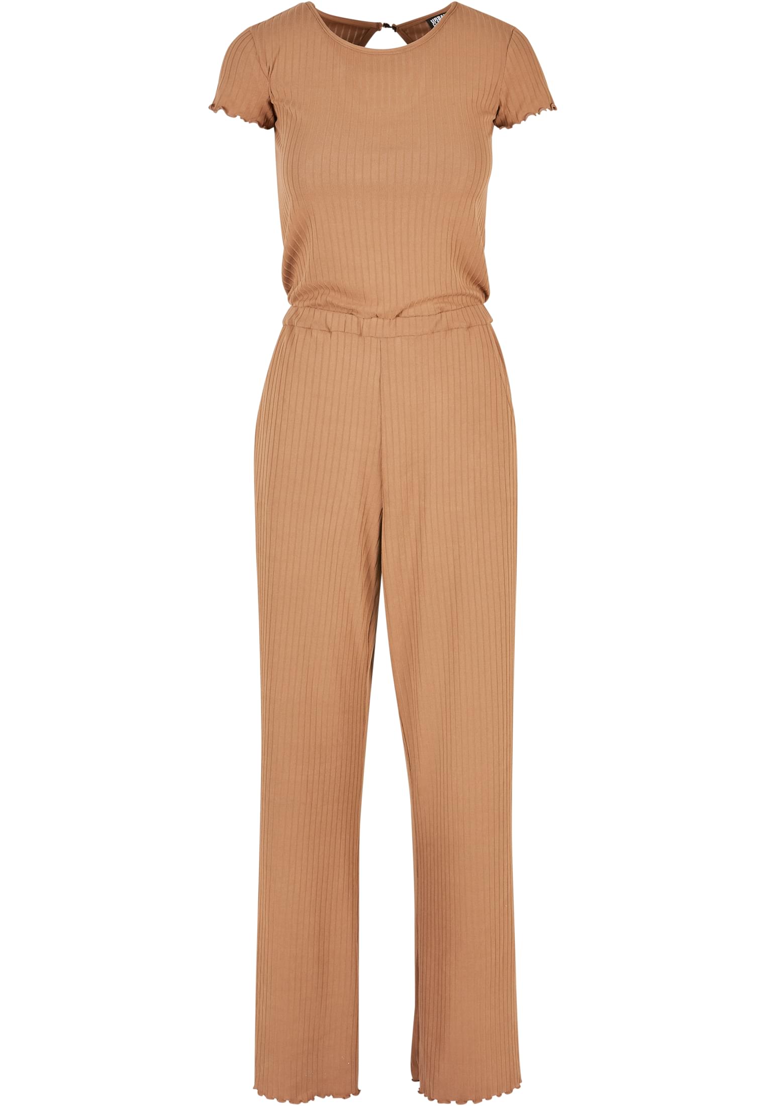 Ladies Rib Wid Leg Jumpsuit | darktaupe