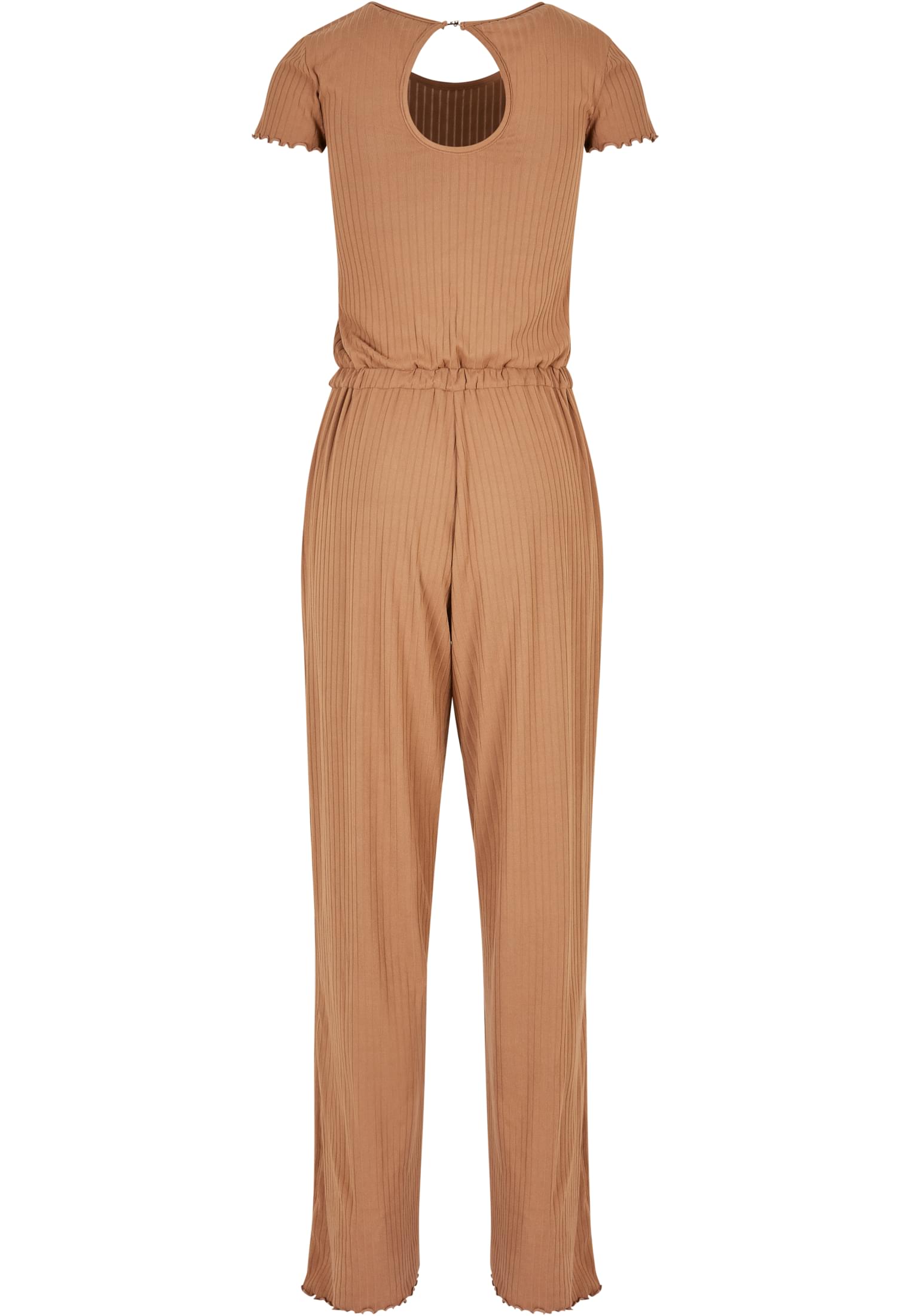 Ladies Rib Wid Leg Jumpsuit | darktaupe