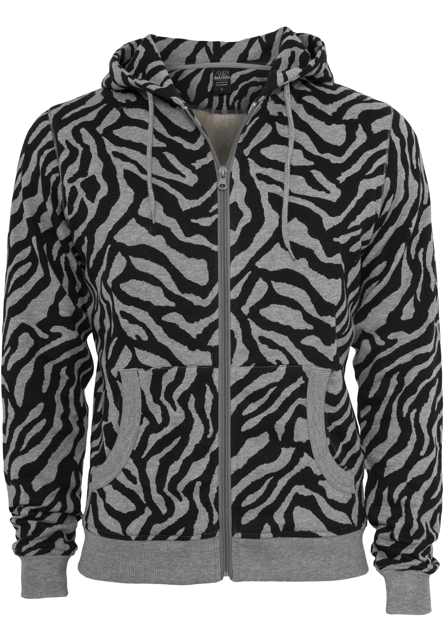 Zebra Zip Hoody | gry/blk