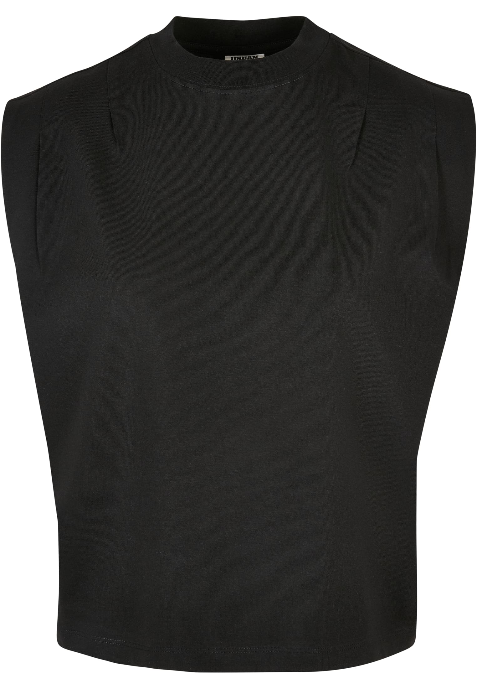 Ladies Organic Heavy Pleated Shoulder Top | black