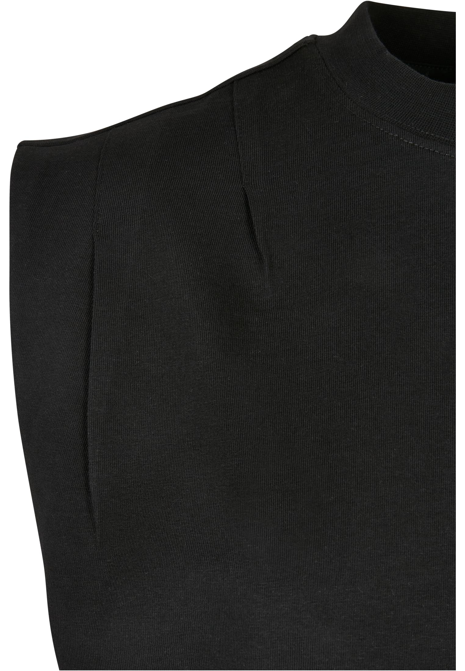 Ladies Organic Heavy Pleated Shoulder Top | black