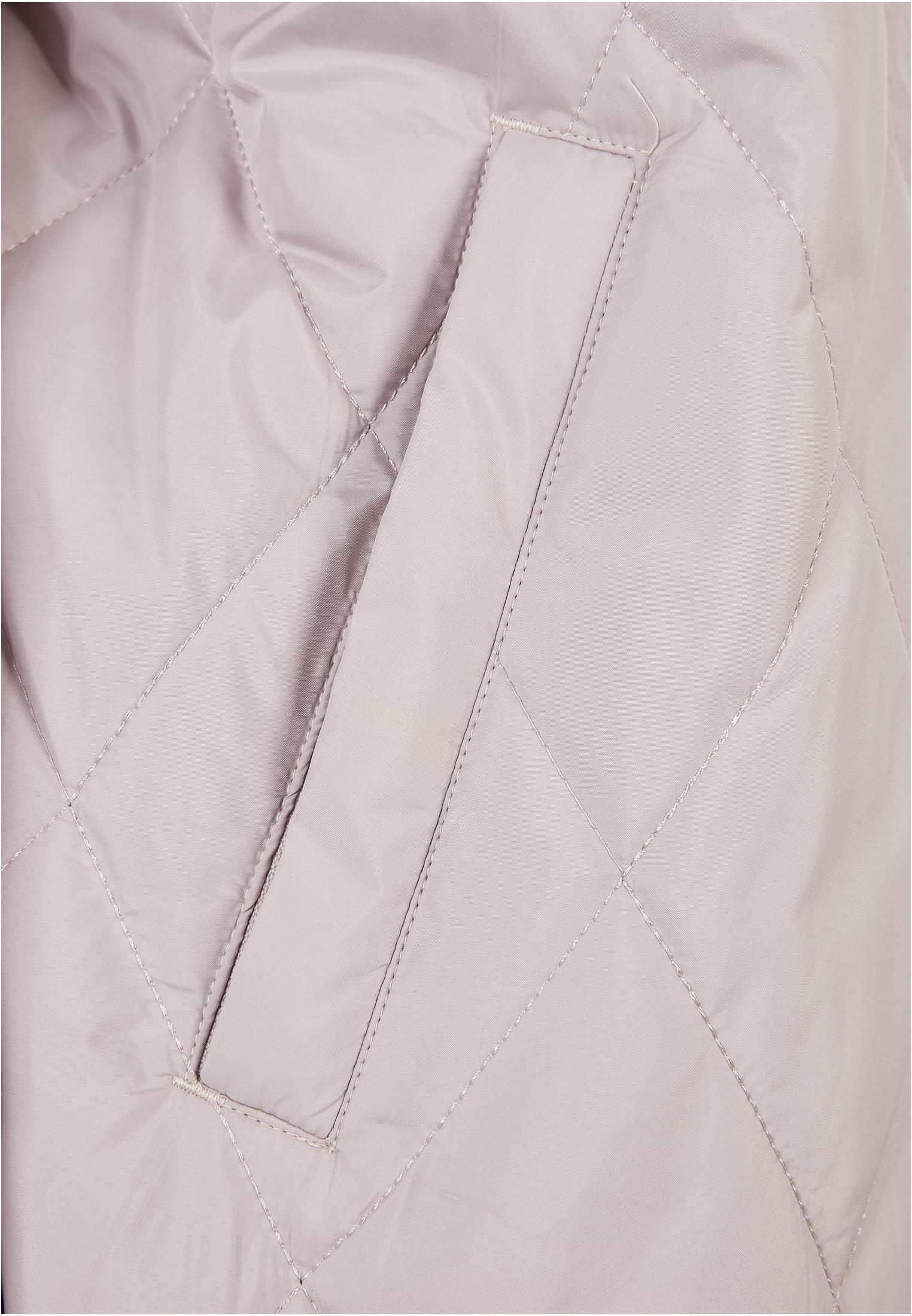 Ladies Oversized Diamond Quilted Hooded Coat | warmgrey