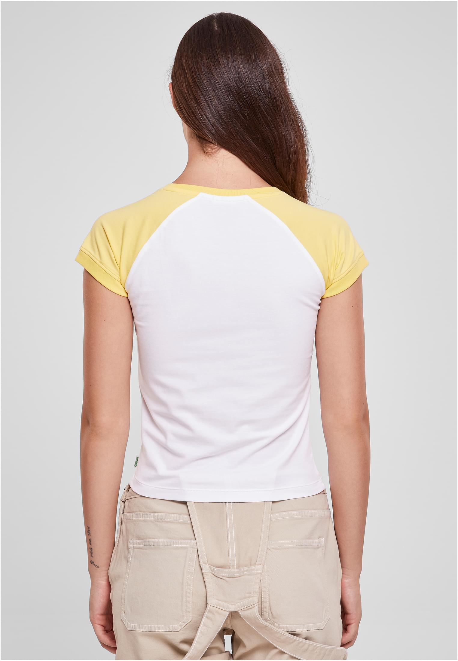 Ladies Organic Stretch Short Retro Baseball Tee | white/vintagesun