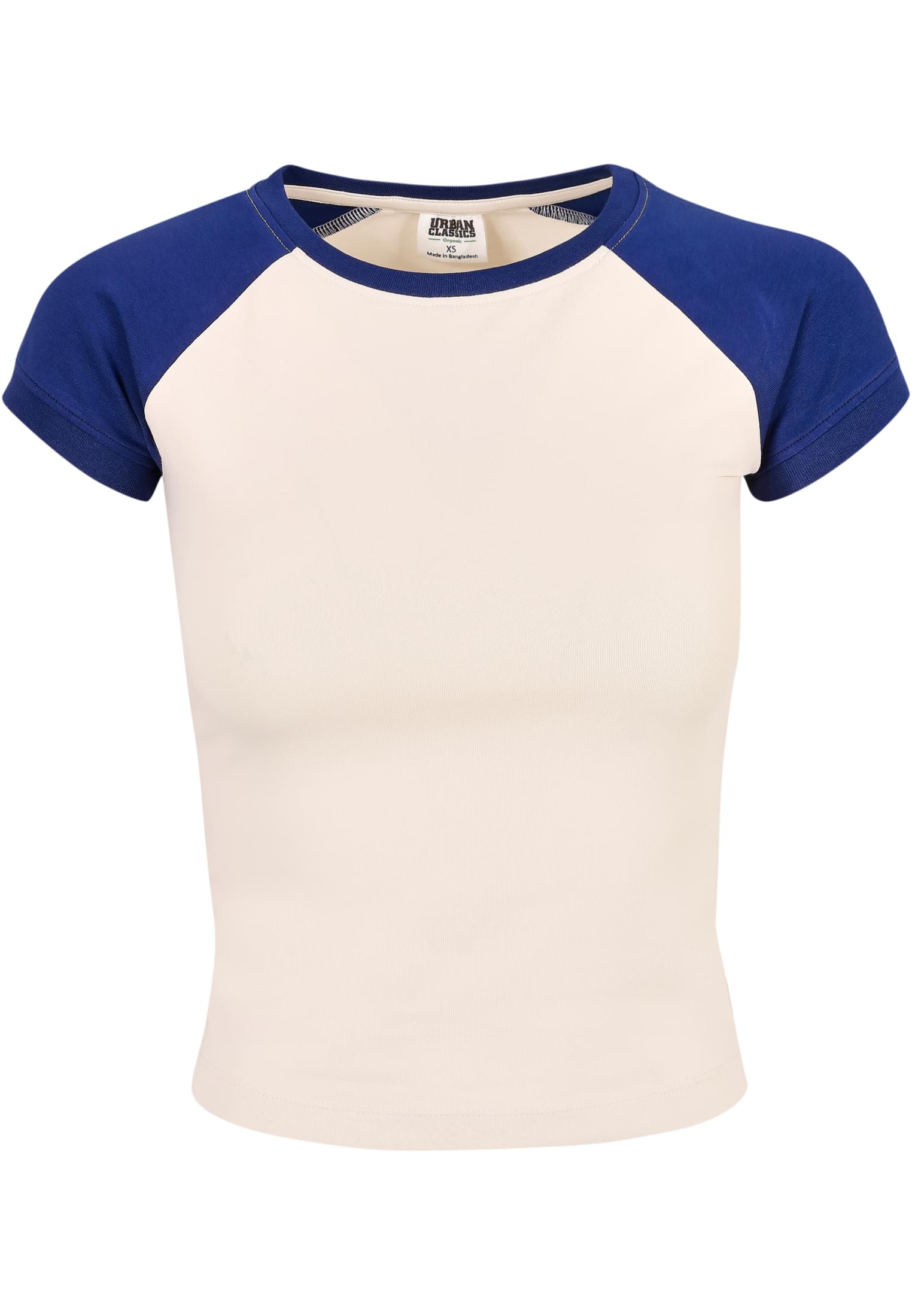 Ladies Organic Stretch Short Retro Baseball Tee | whitesand/spaceblue