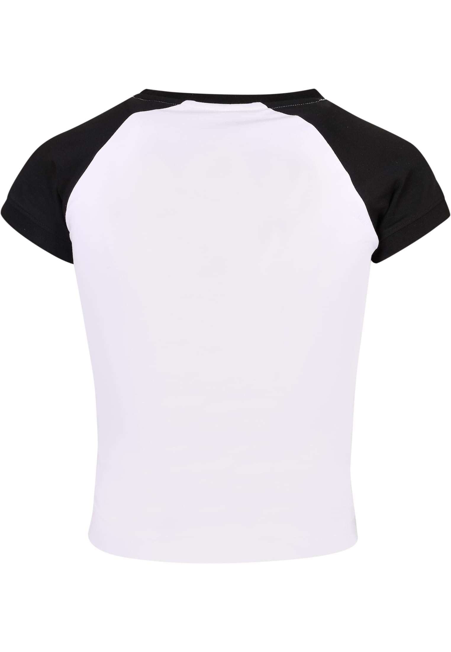 Ladies Organic Stretch Short Retro Baseball Tee | white/black