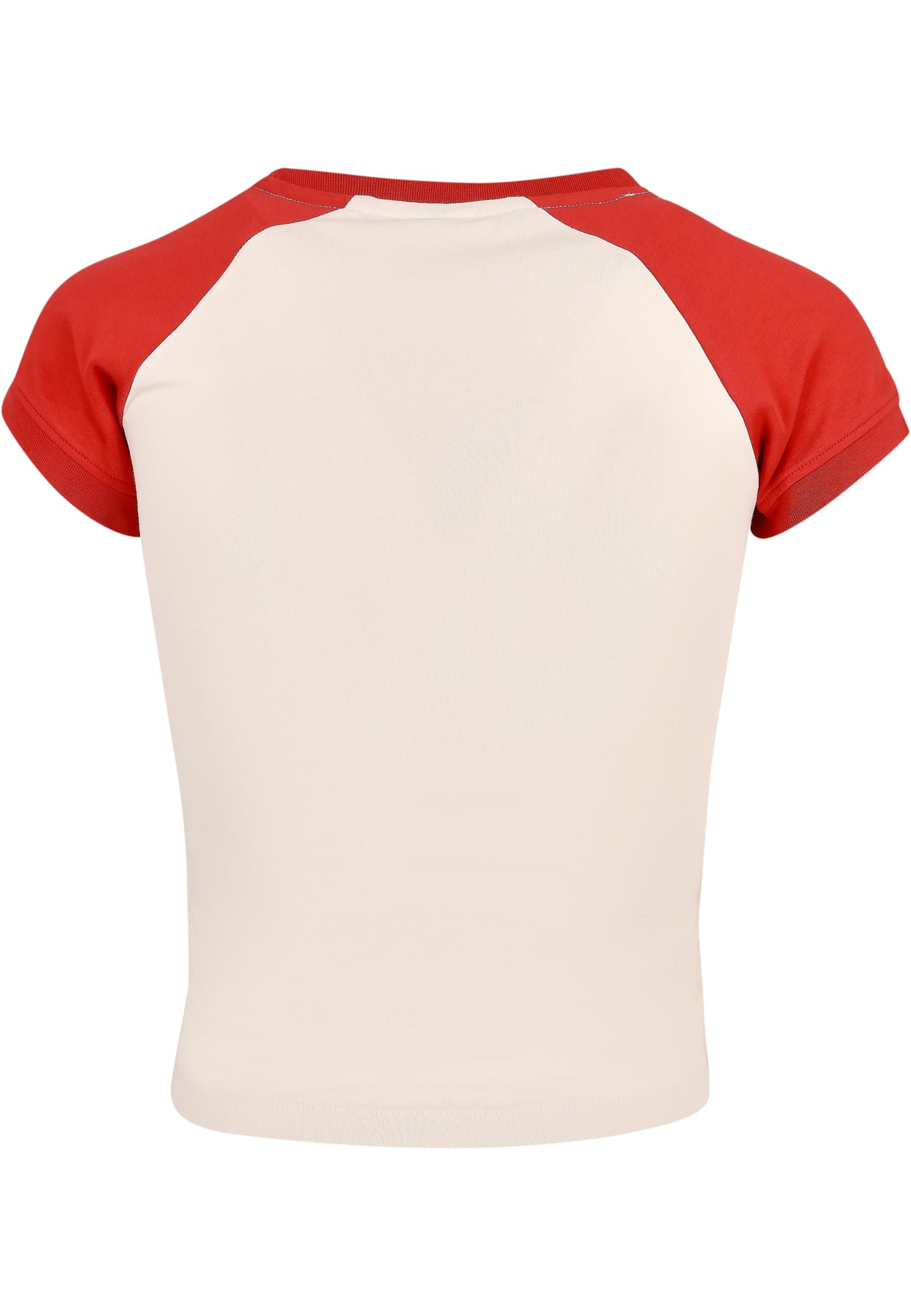 Ladies Organic Stretch Short Retro Baseball Tee | whitesand/hugered