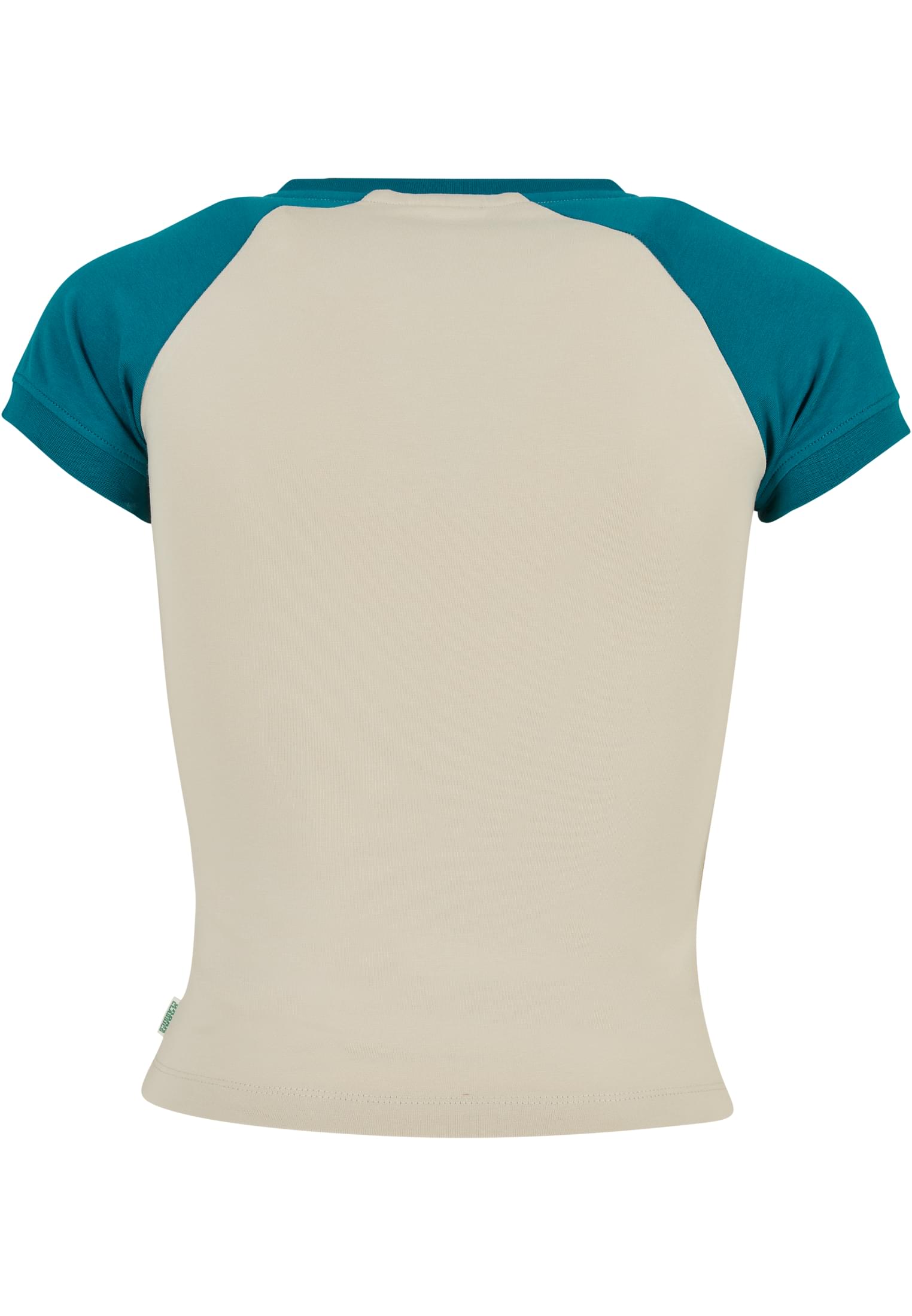 Ladies Organic Stretch Short Retro Baseball Tee | softseagrass/watergreen