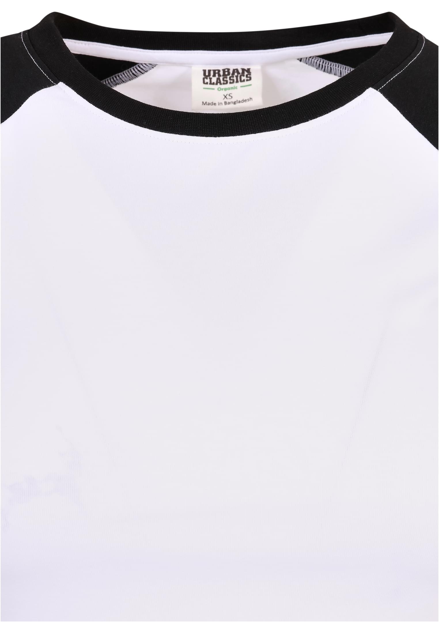 Ladies Organic Stretch Short Retro Baseball Tee | white/black