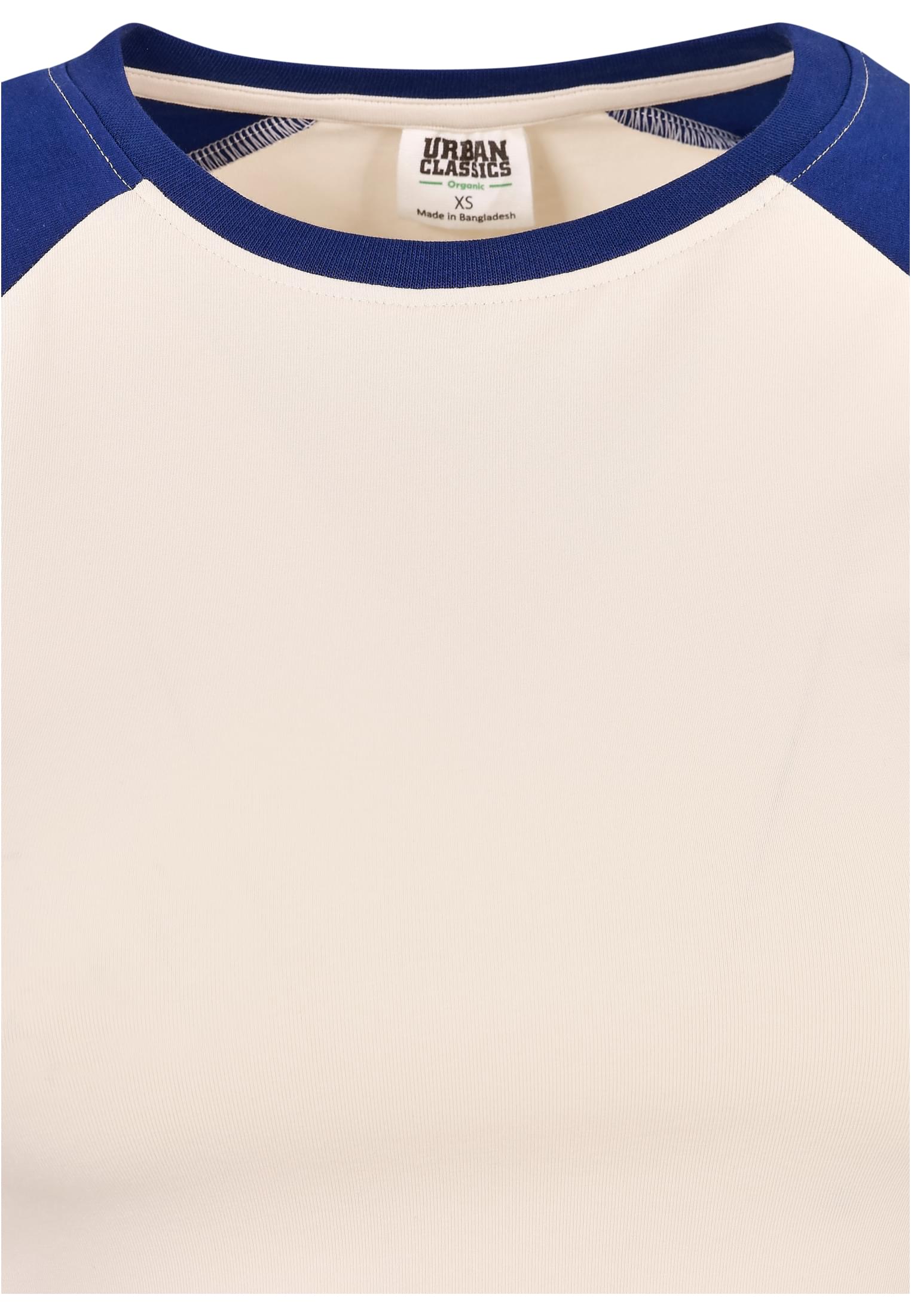 Ladies Organic Stretch Short Retro Baseball Tee | whitesand/spaceblue