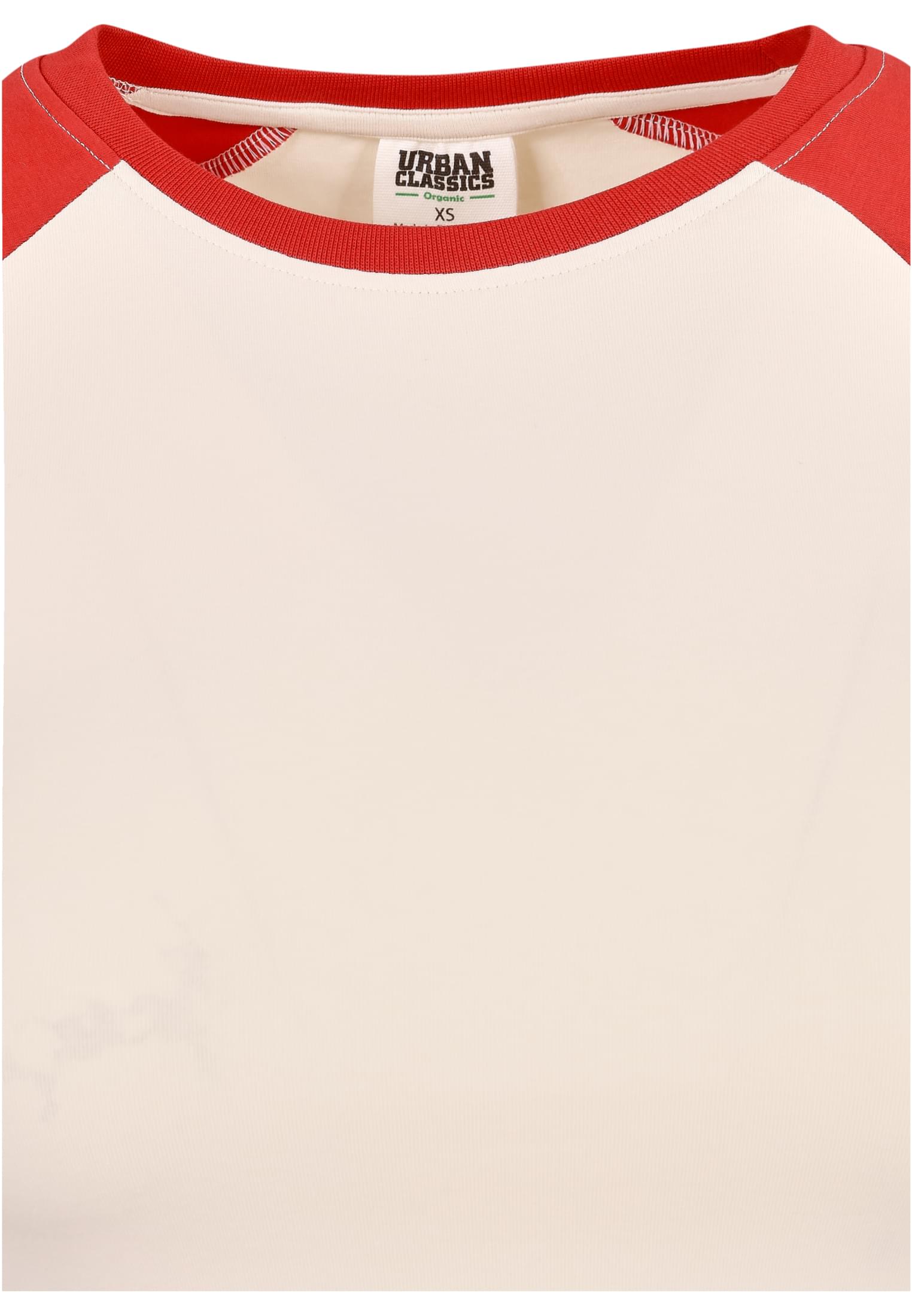 Ladies Organic Stretch Short Retro Baseball Tee | whitesand/hugered